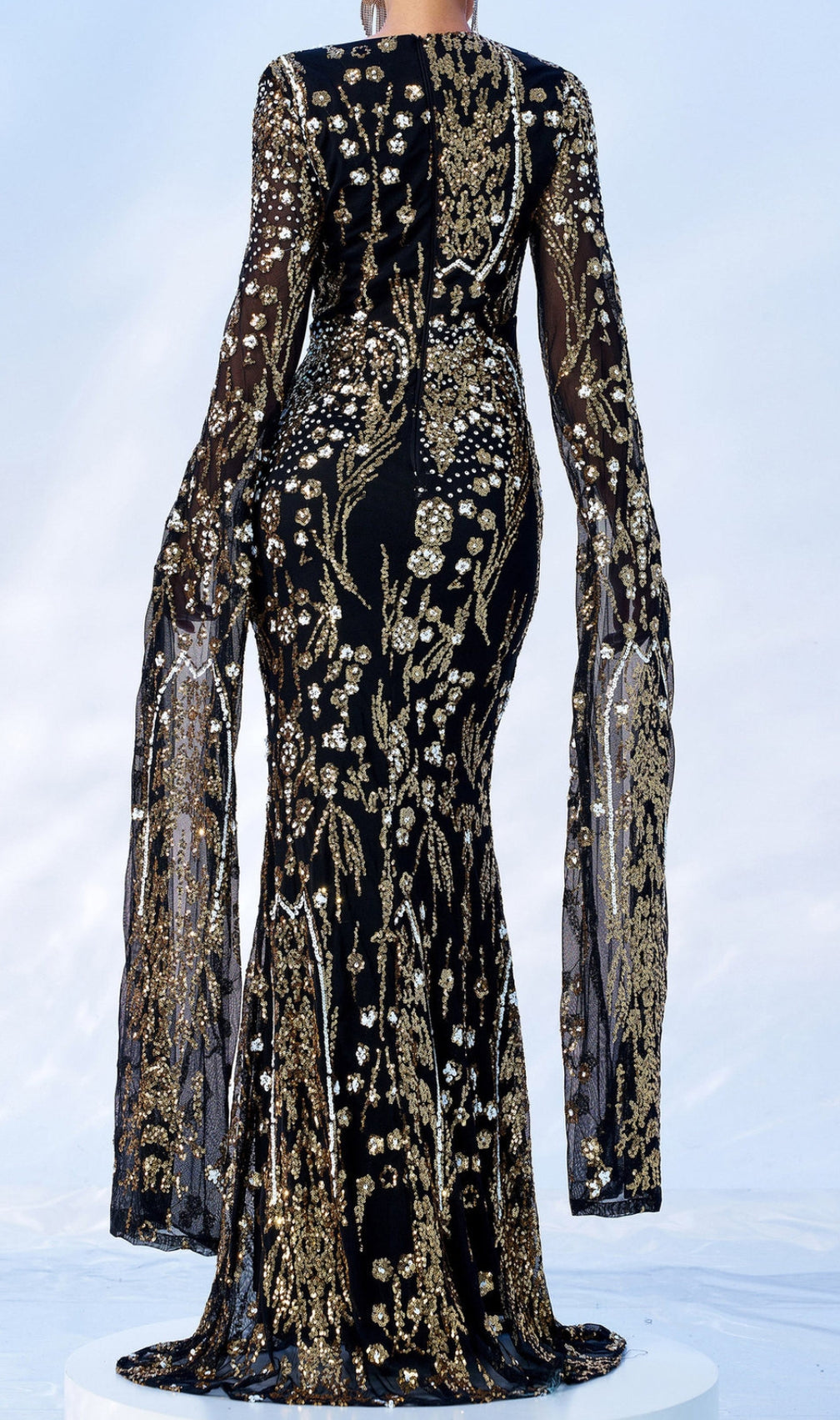Cicely Gold Sequin Maxi Dress