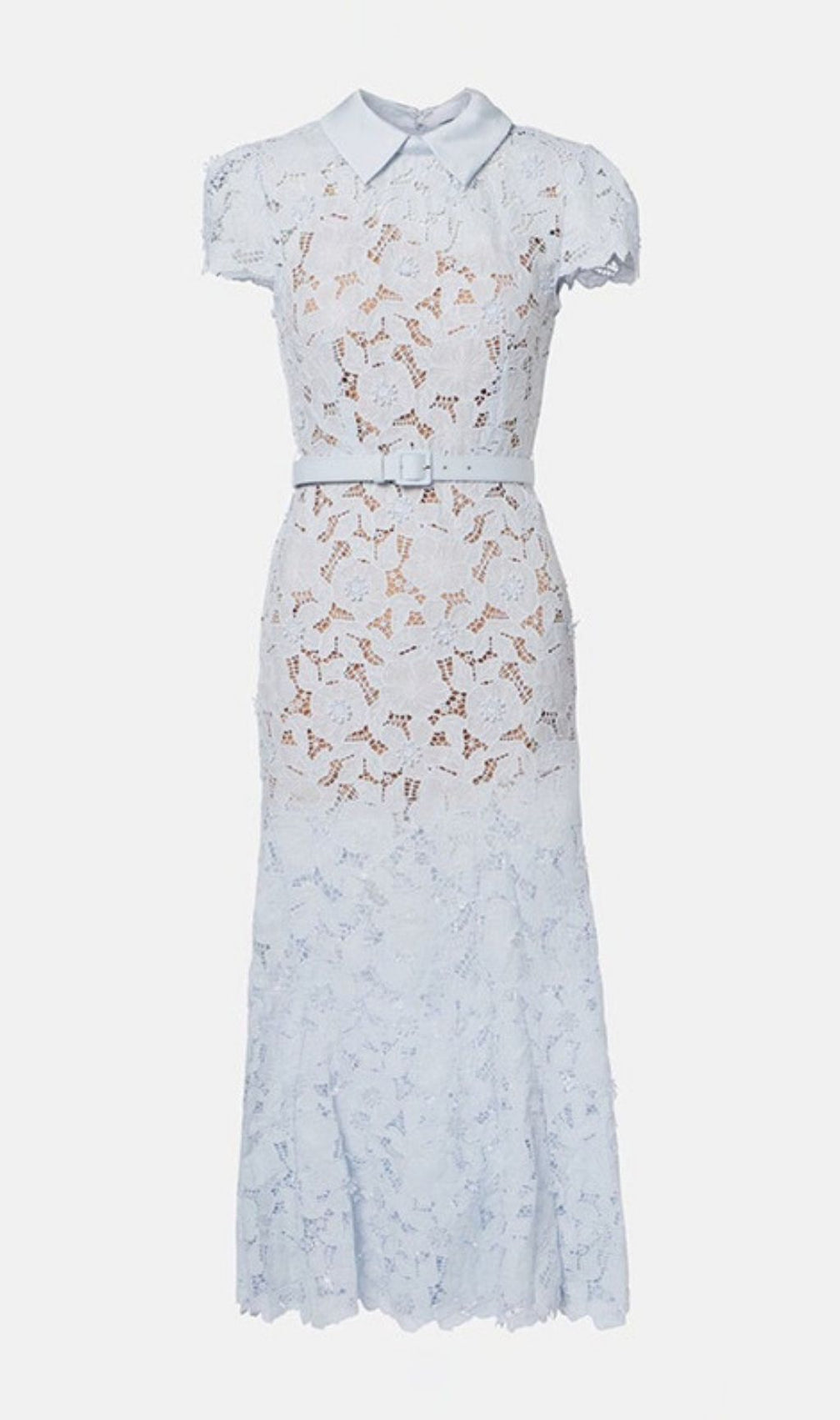 Kennita Blue Floral Lace Midi Dress | Timeless Elegance for Special Occasions