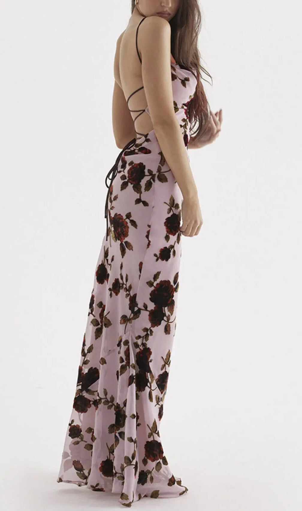 Pink Devore Maxi Dress