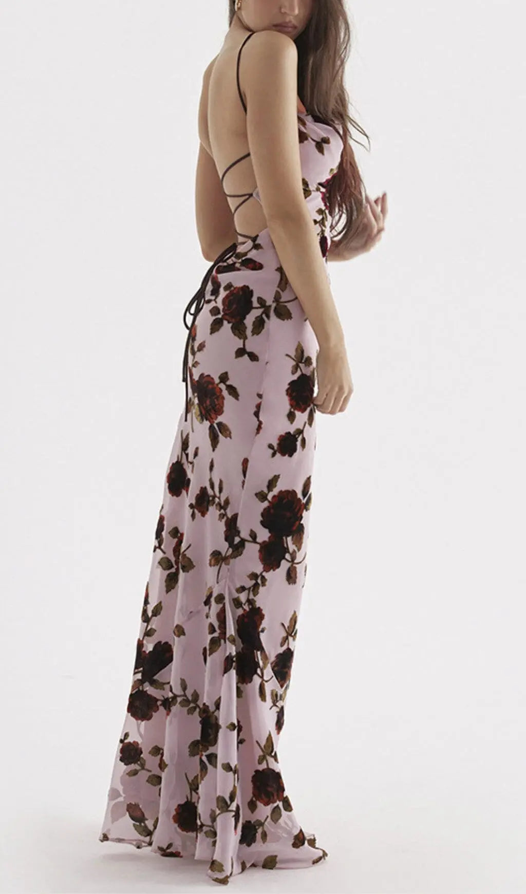 Pink Devore Maxi Dress