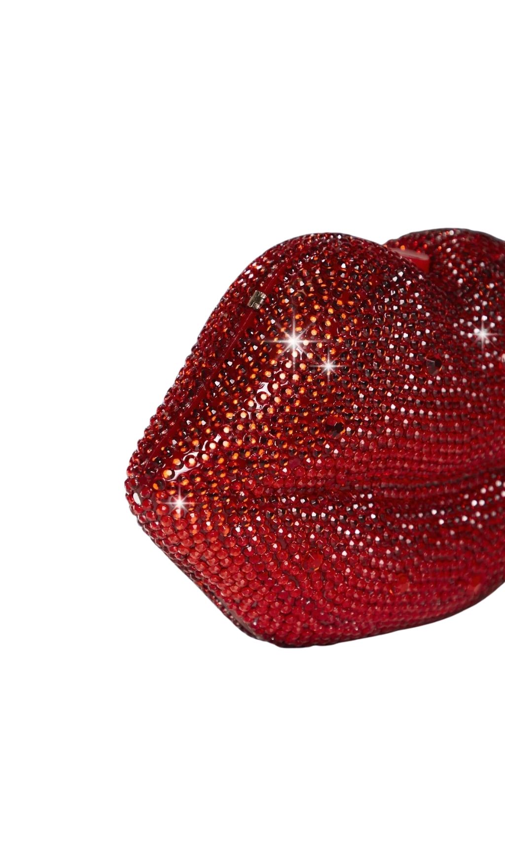 Adagio Flaming Red Crystal Lip Clutch – Dazzling Statement Bag