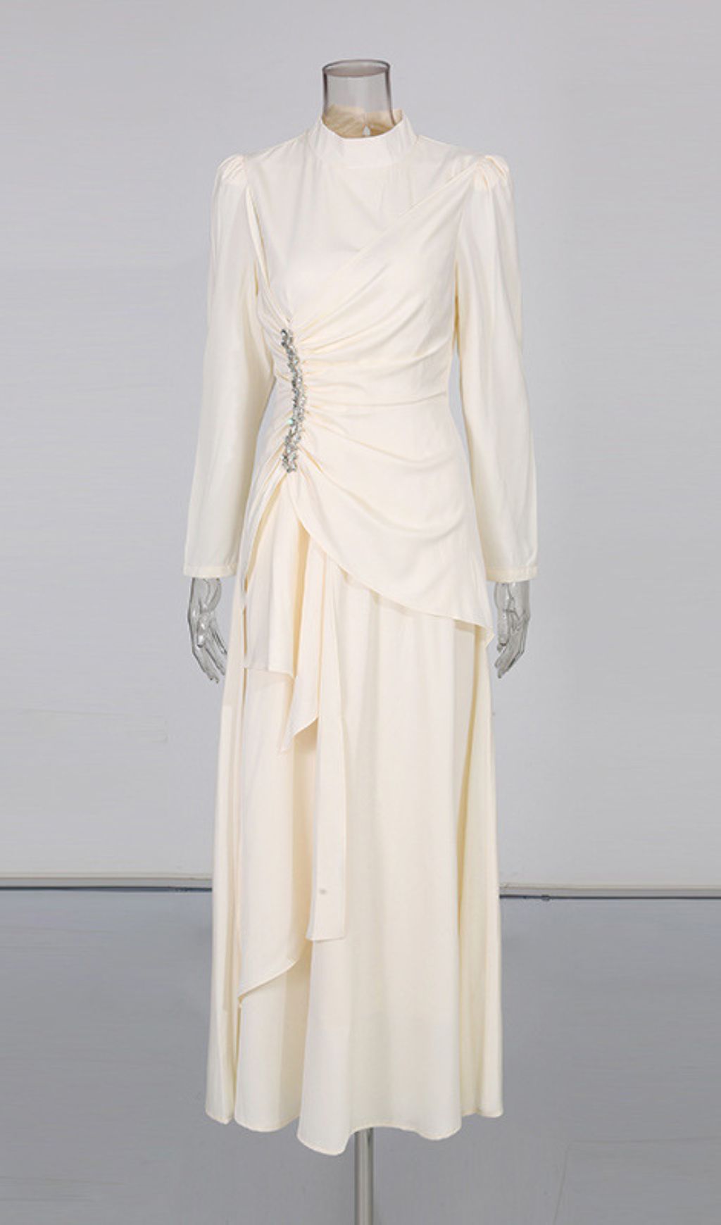 Glamorous Izdihar Brown Satin Diamante Maxi Dress for Special Occasions