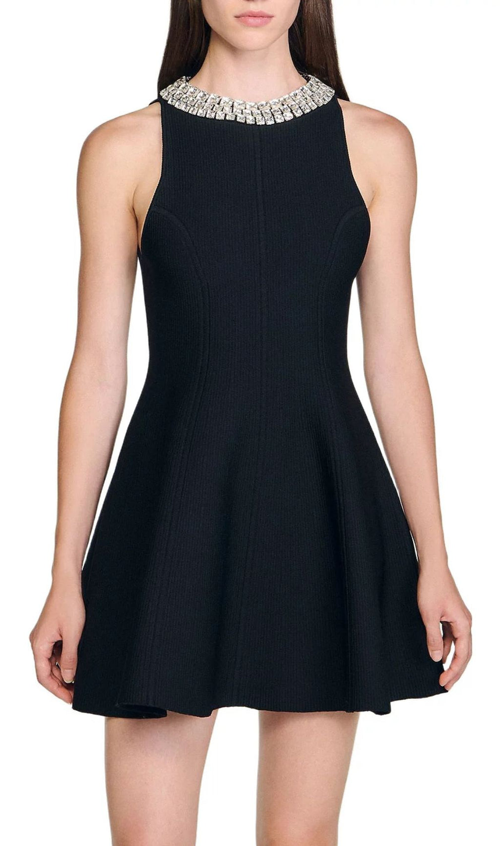 Glamorous Rhinestone Collar Fit & Flare Mini Dress - The Perfect LBD