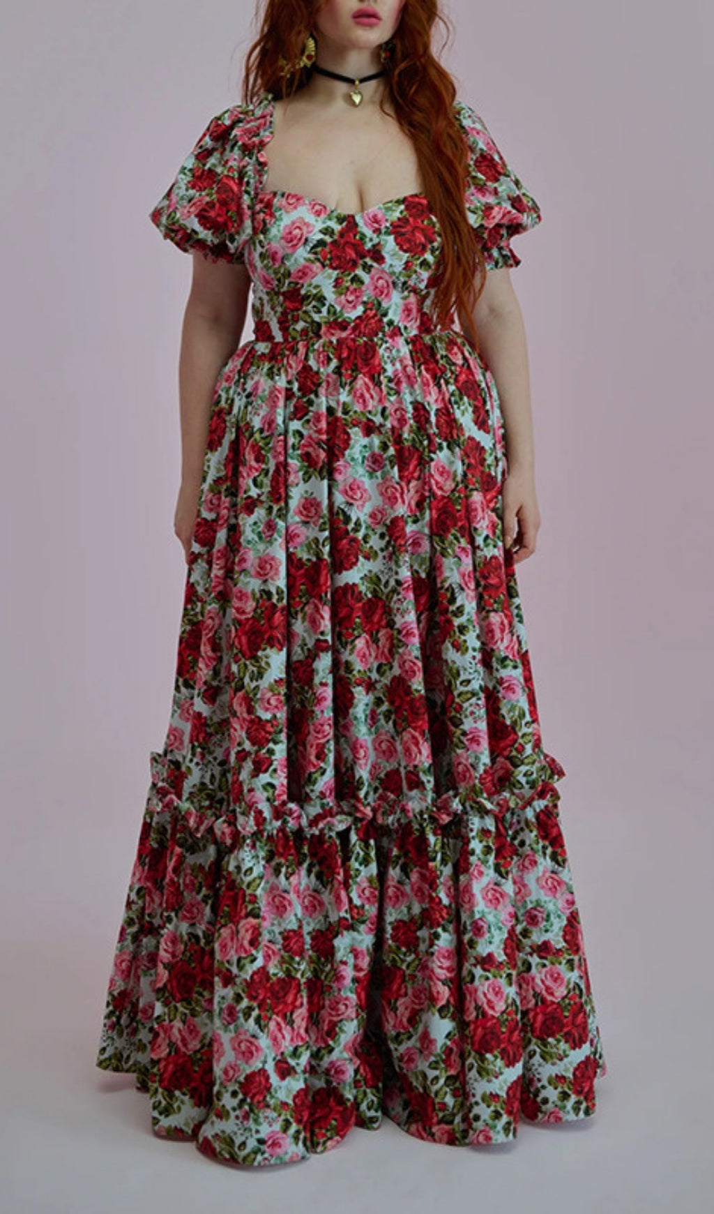 Eilidh Floral Heart Neck Maxi Dress