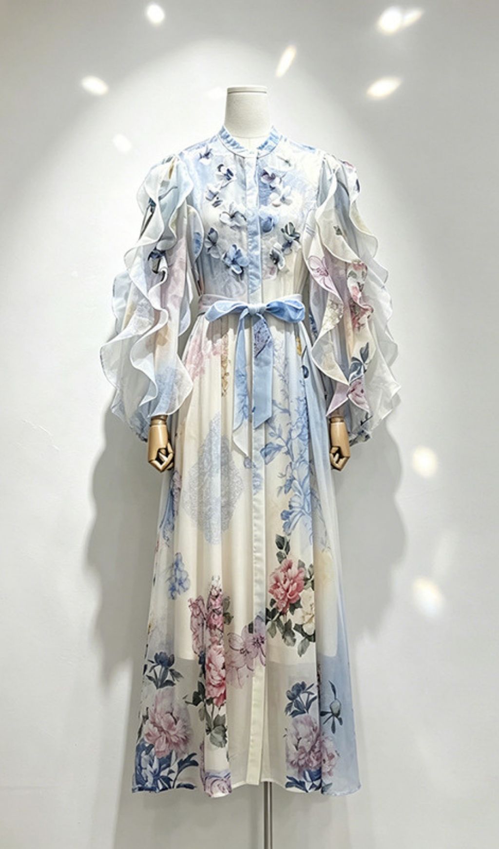 Kotone Printed Long Sleeve Maxi Dress