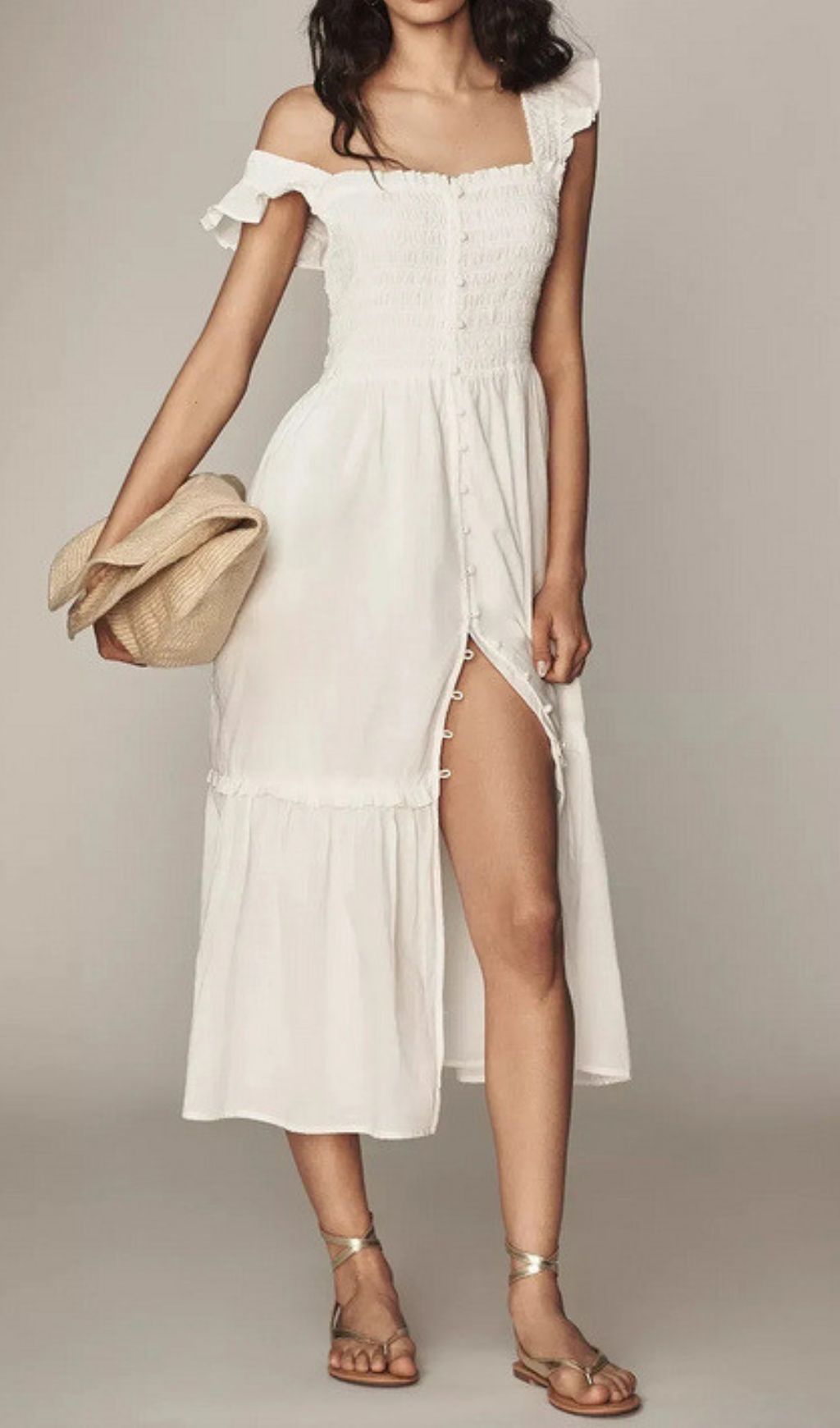 Fahari White Midi Dress