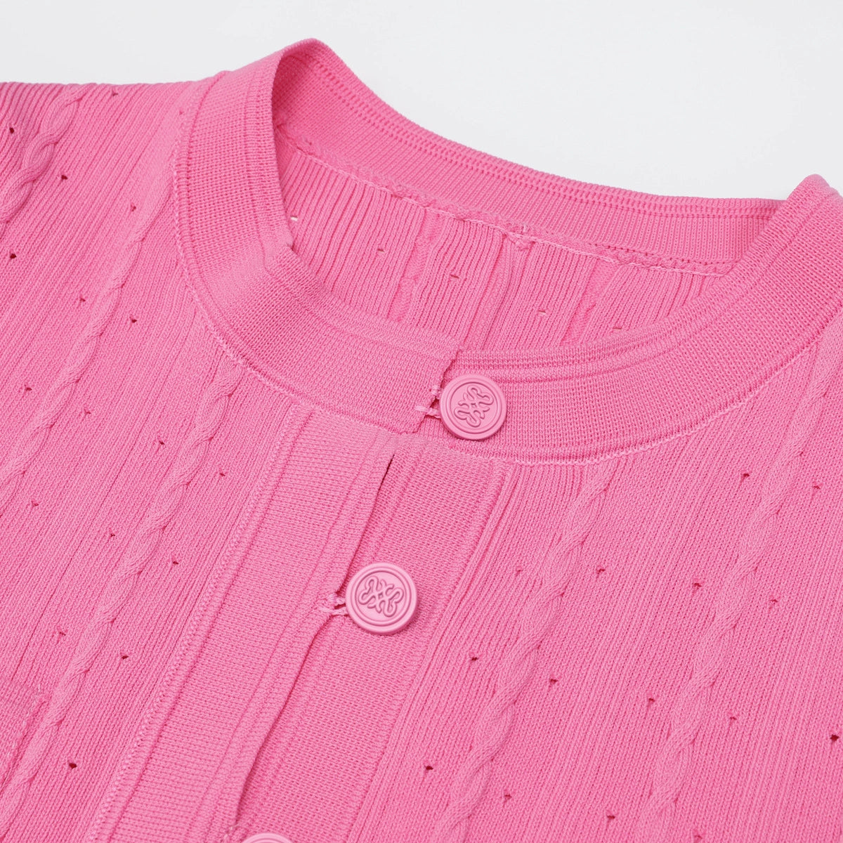 Kilenya Pink Knit Long Sleeve Midi Dress