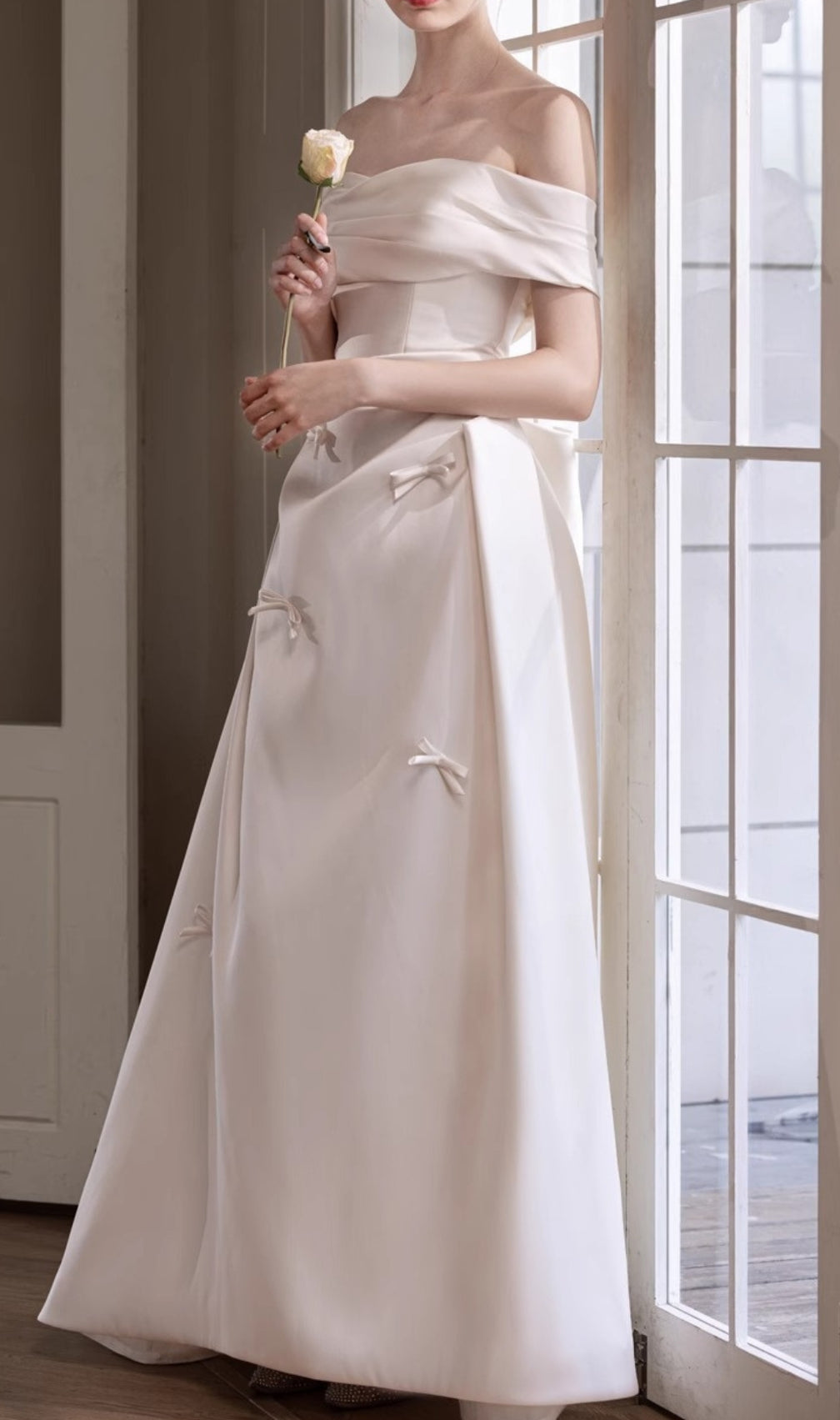 Destiny Off-Shoulder Bow Wedding Dress