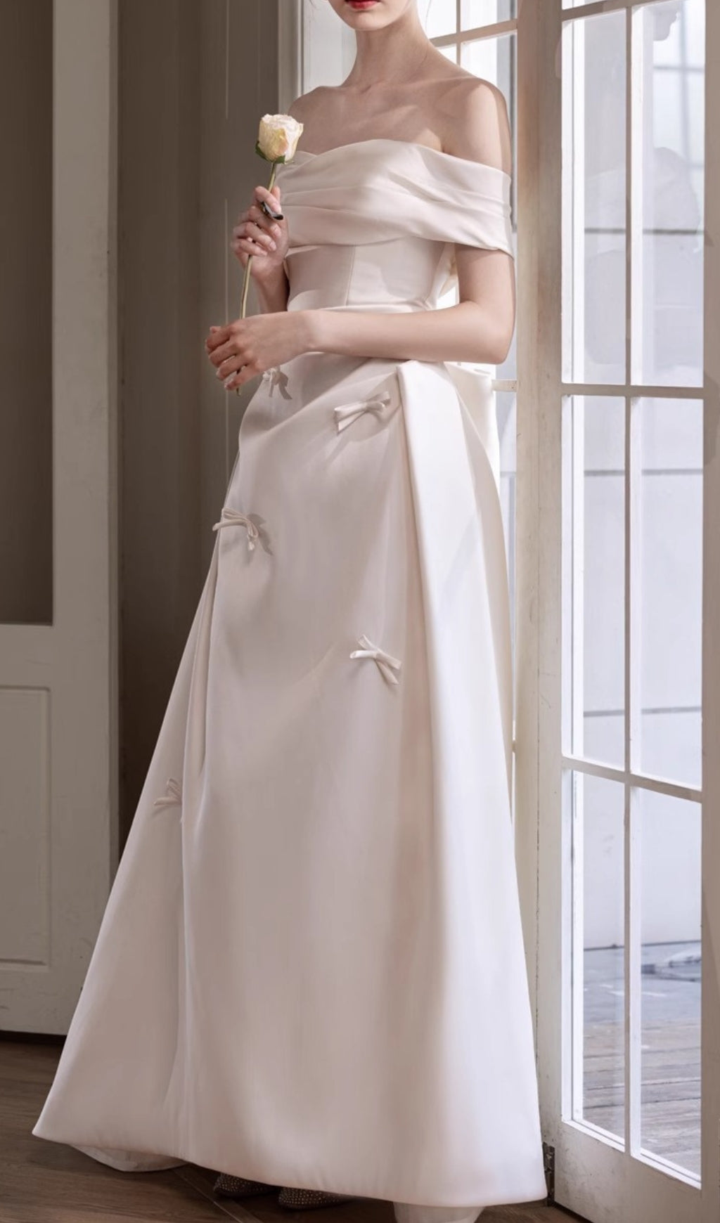 Destiny Off-Shoulder Bow Wedding Dress