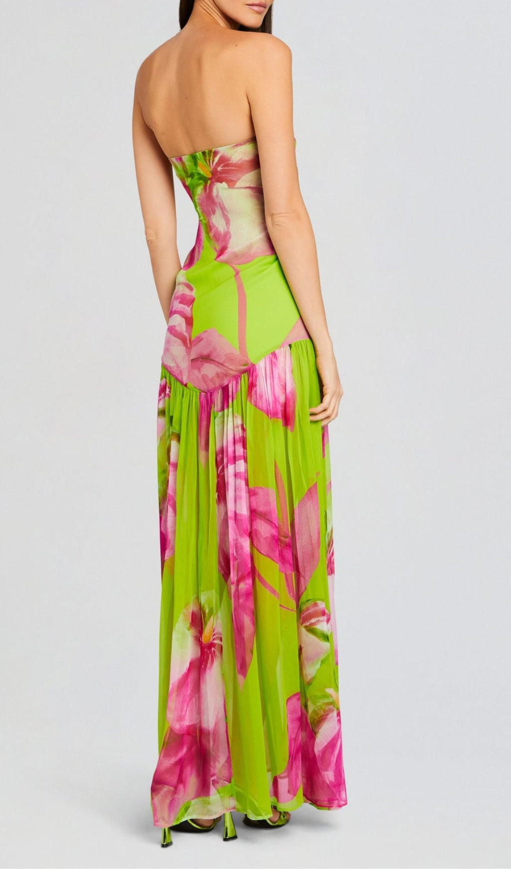 Arava Green Printed Slit Maxi Dress