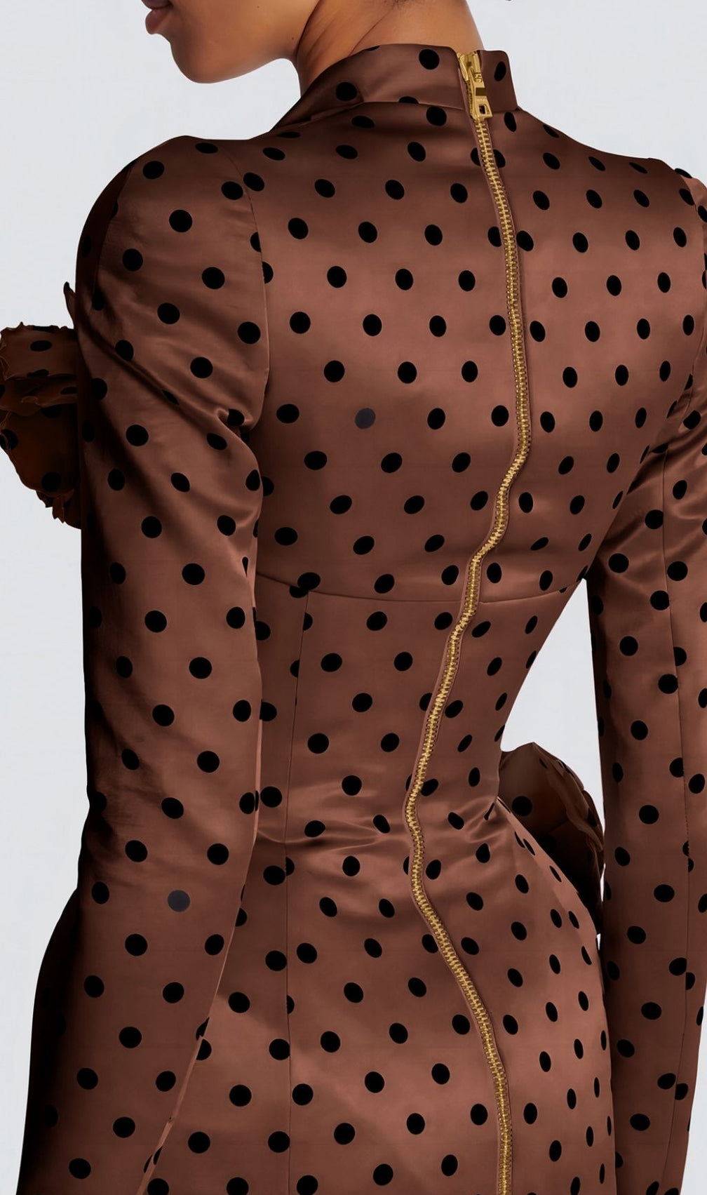 Polka Brown Dots Short Printed Dress