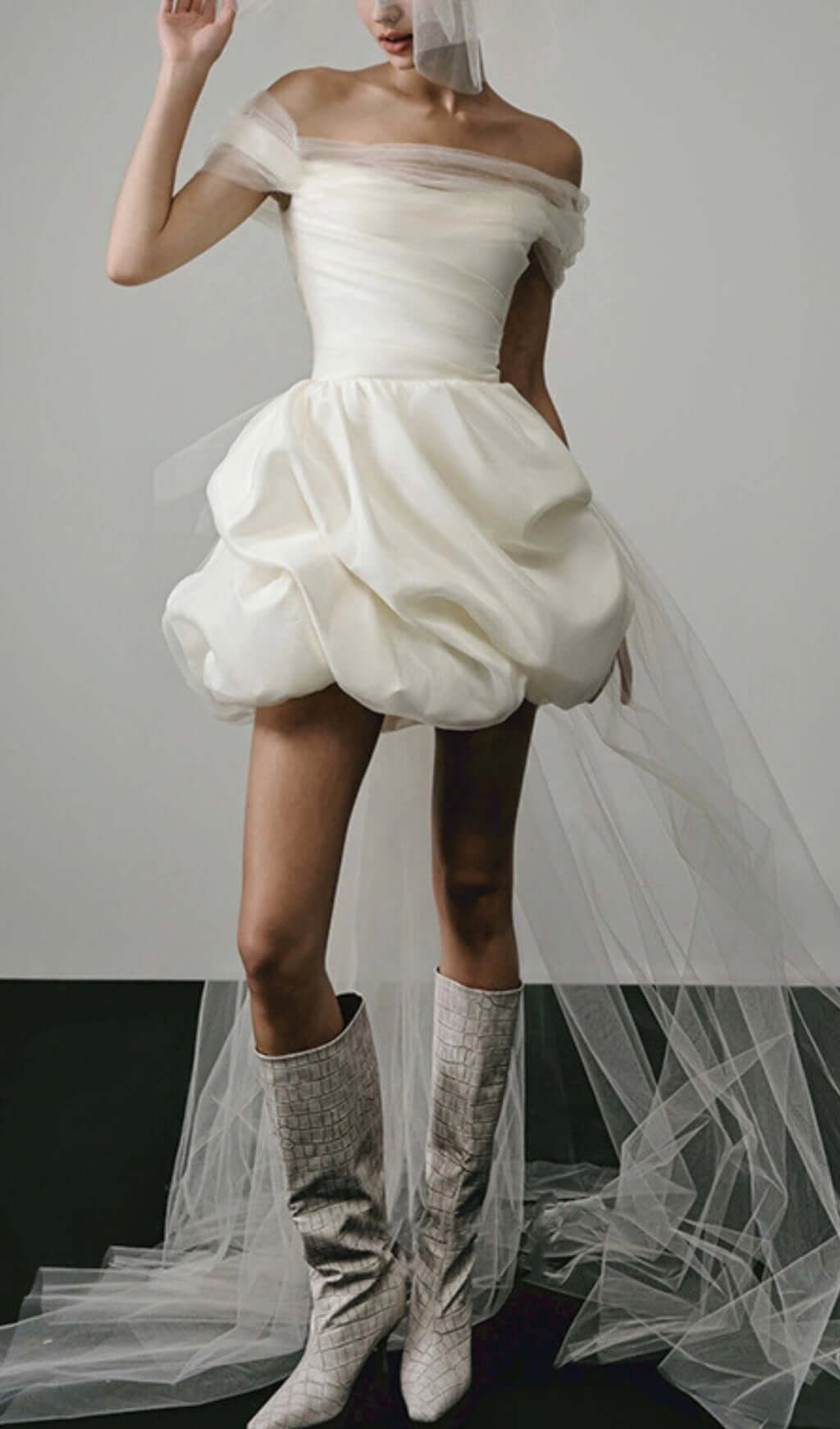 Avivit Mesh Satin Mini Dress