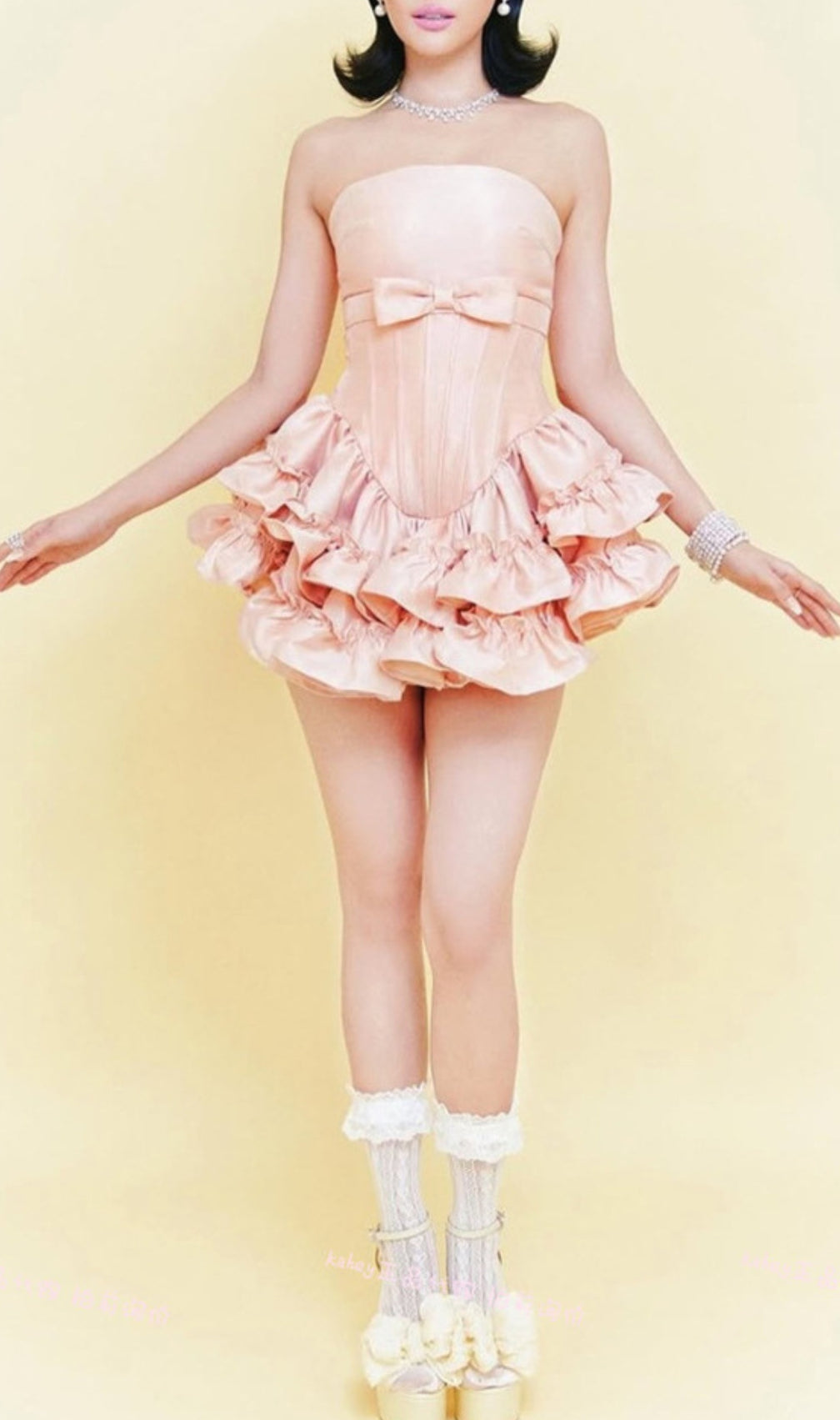 Demelza Pink Strapless Corset Mini Dress
