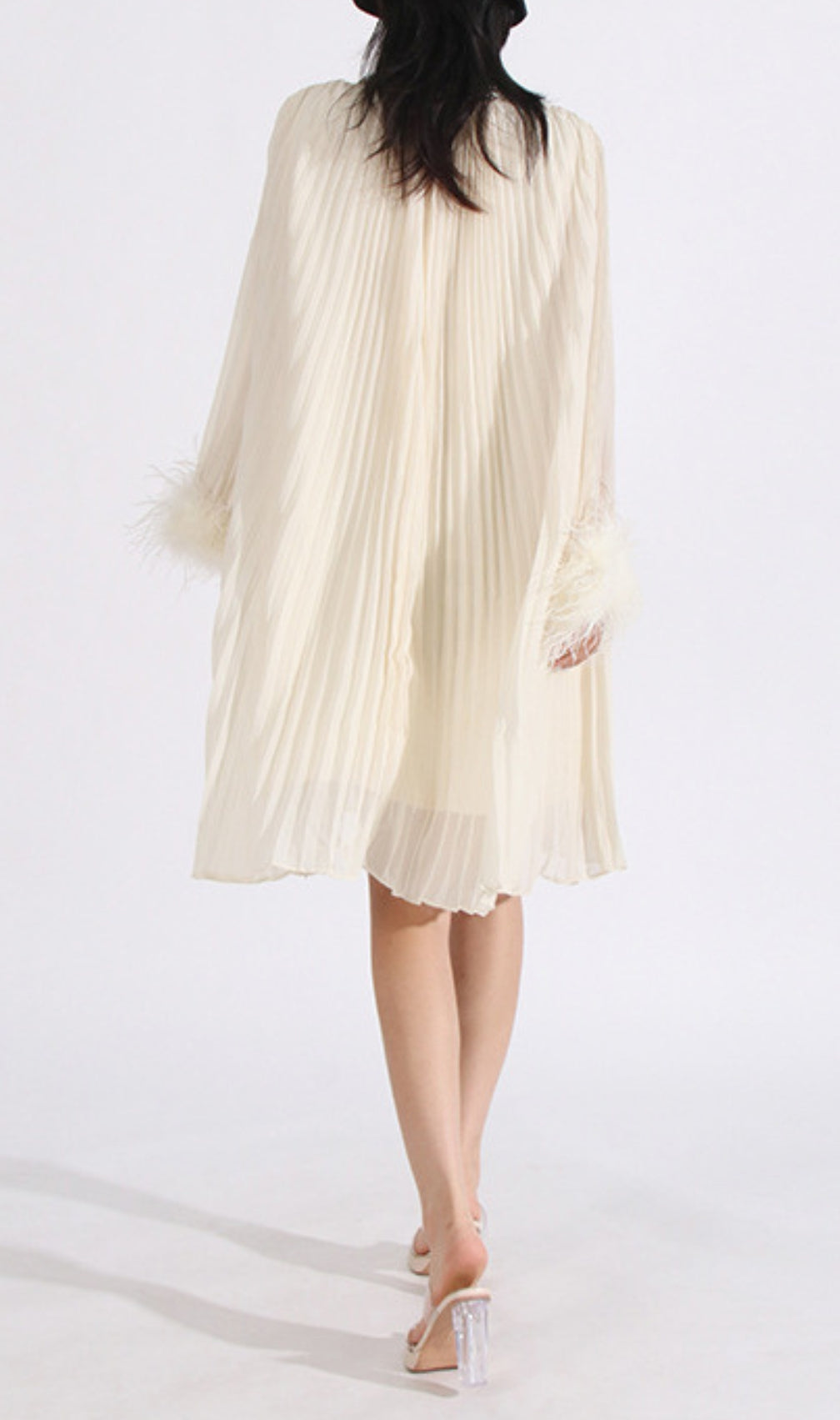 Carlson Diamond Fold Feather Mini Dress