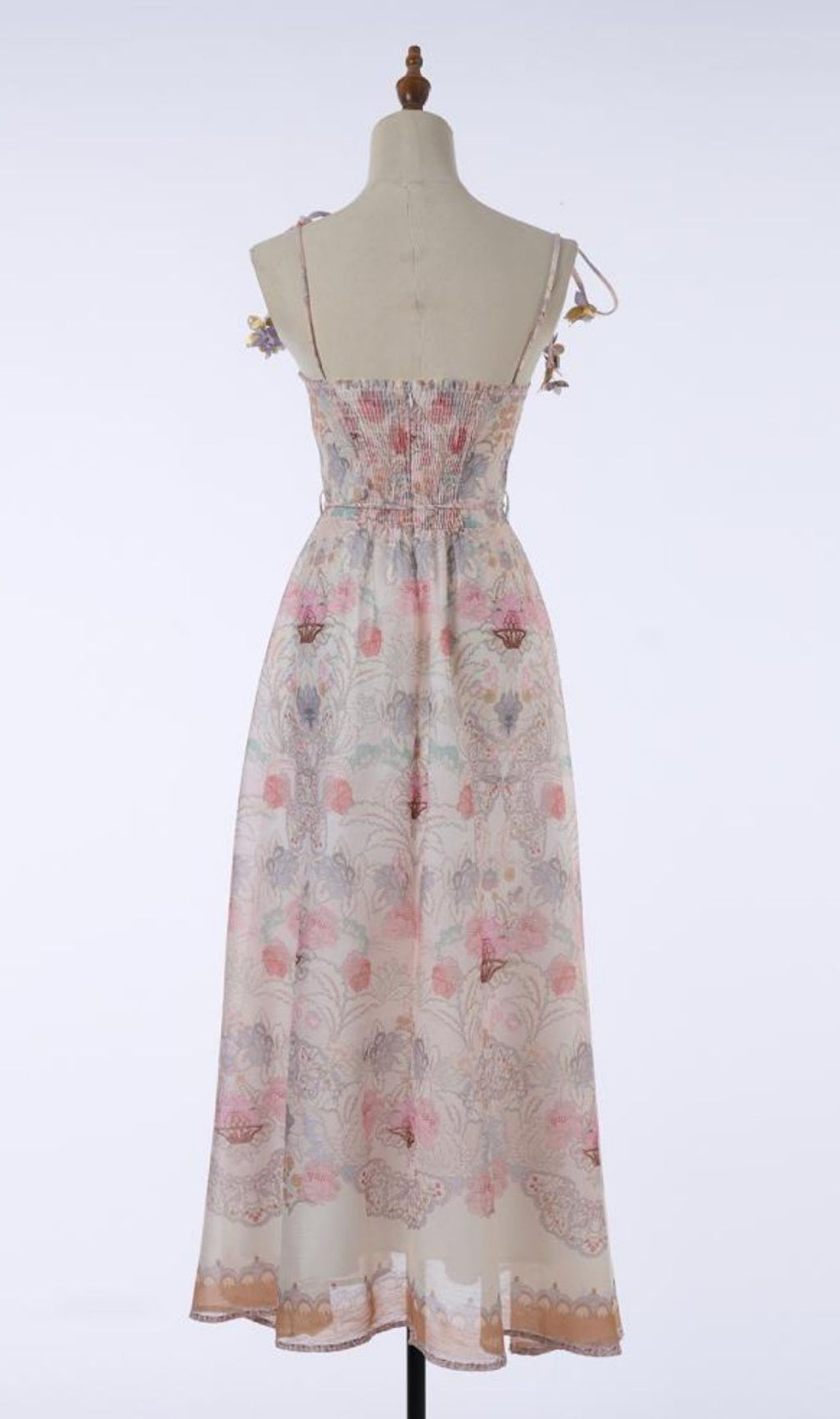 Karol Romantic Floral Maxi Dress - Bohemian Strappy Gown for Women