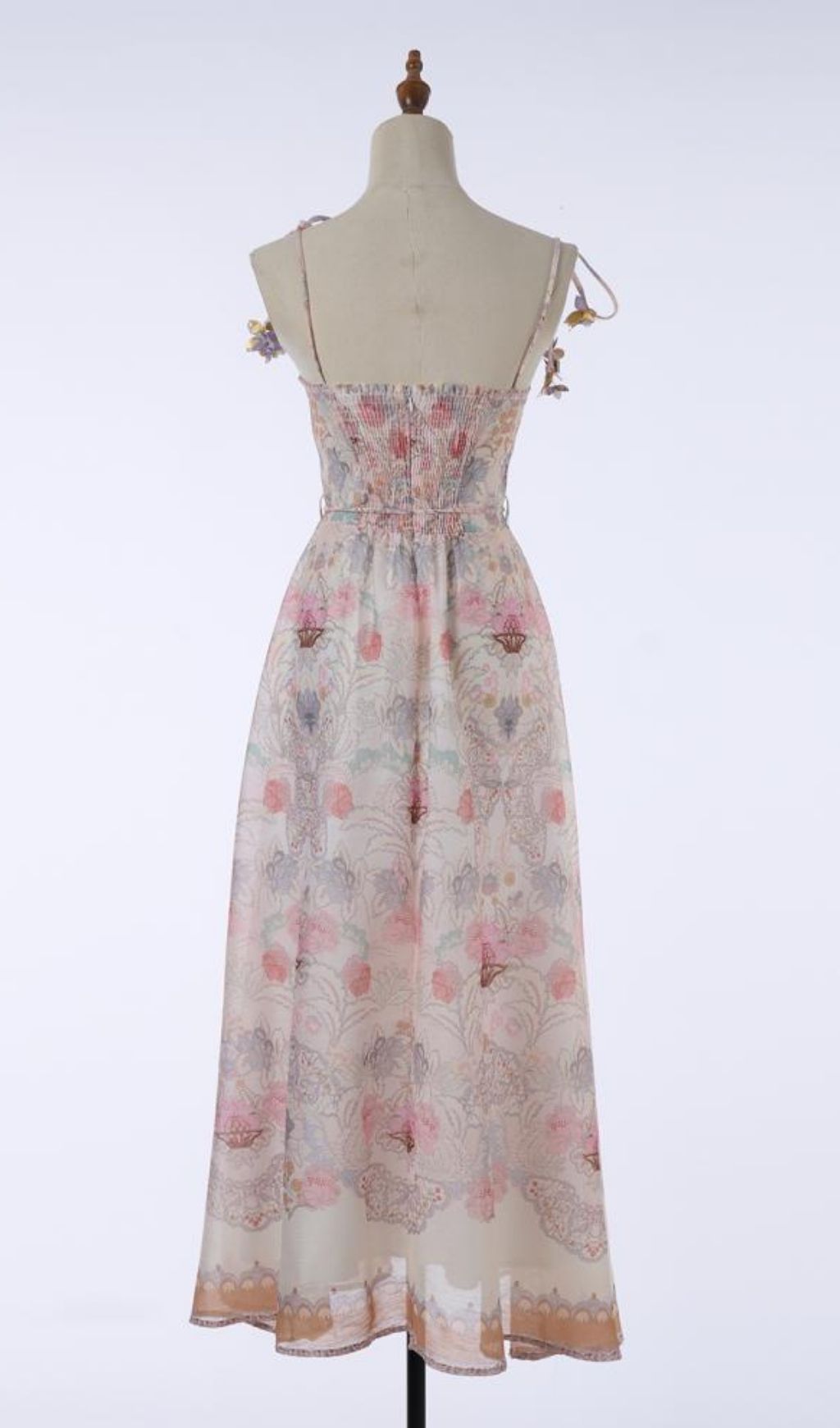Karol Romantic Floral Maxi Dress - Bohemian Strappy Gown for Women