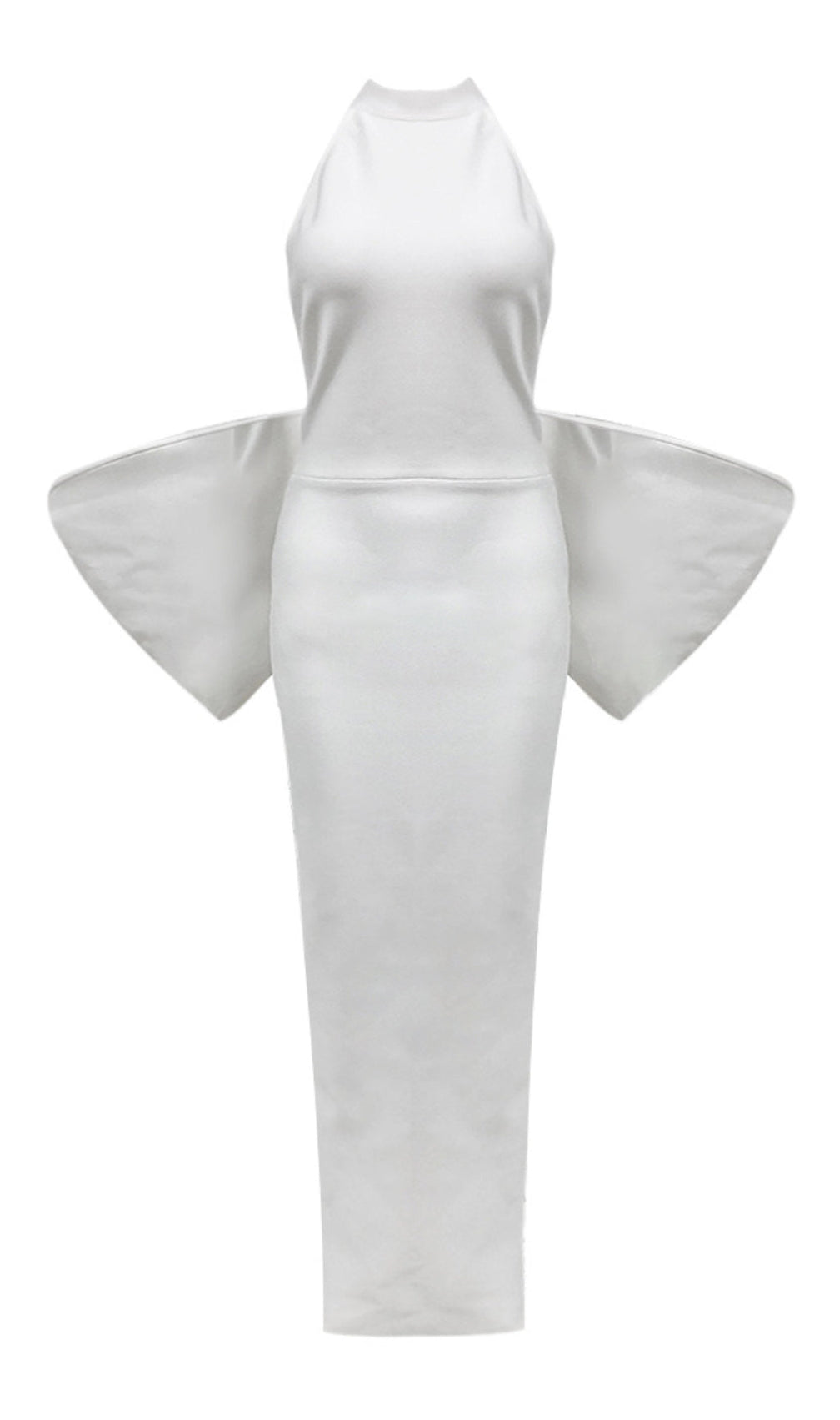 Bernt White Bow Backless Maxi Dress