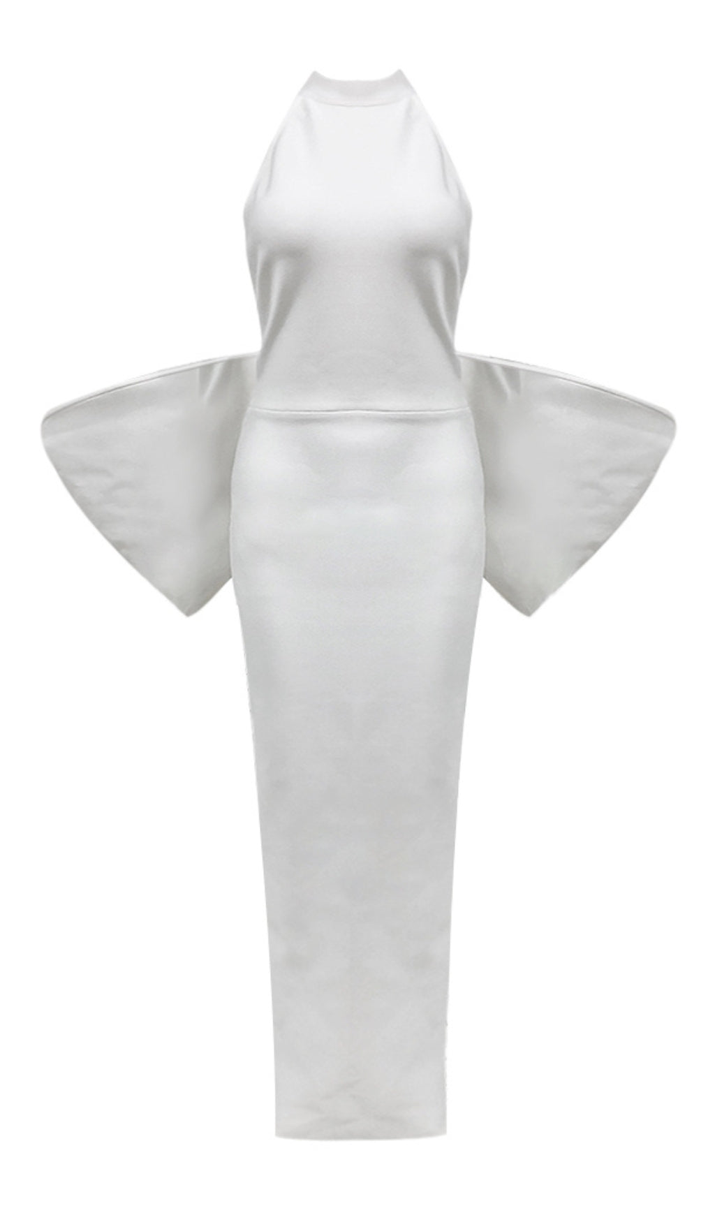 Bernt White Bow Backless Maxi Dress