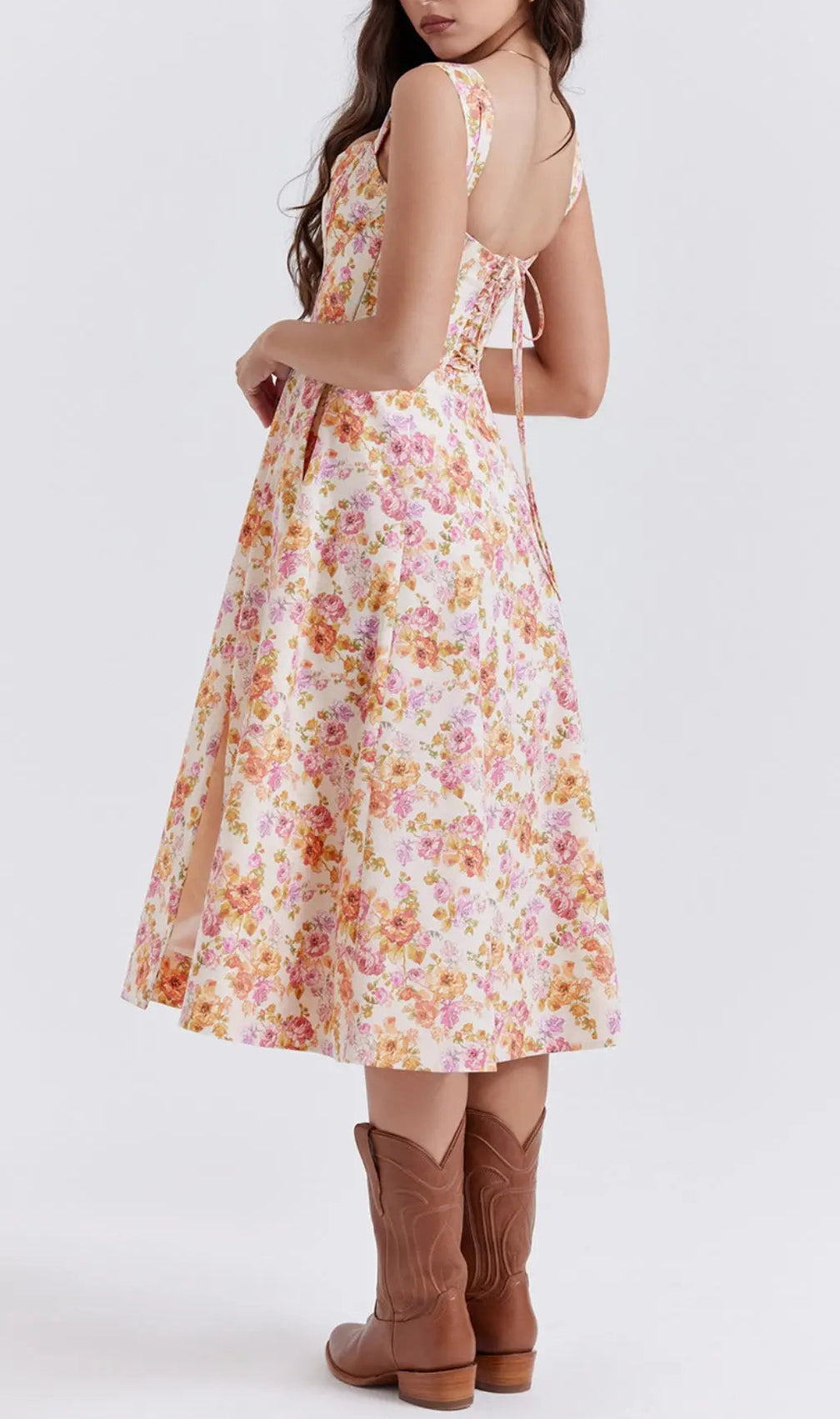 Ivory Floral Midi Sundress