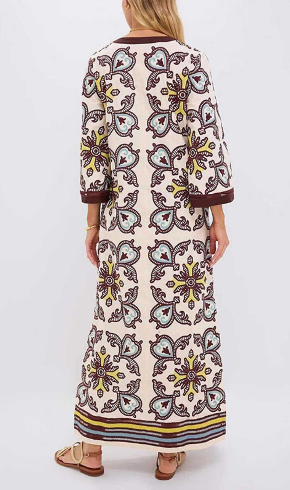 Klemens Printed Long Sleeve Maxi Dress