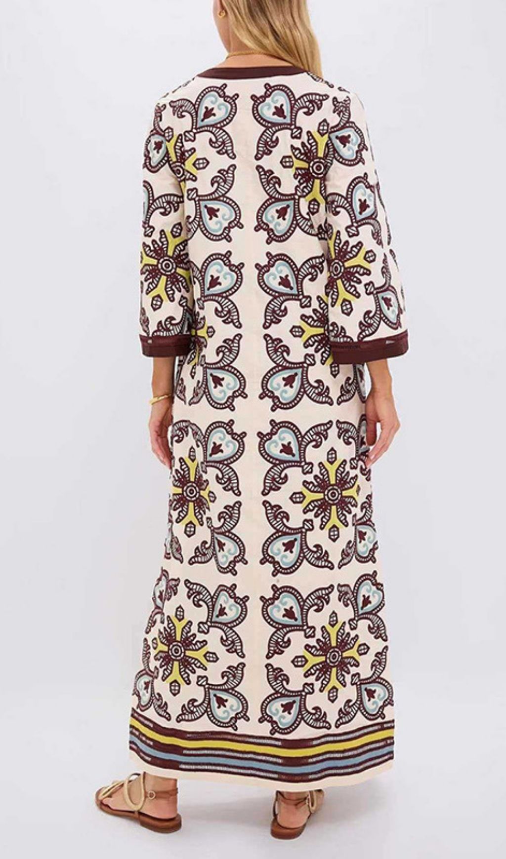 Klemens Printed Long Sleeve Maxi Dress
