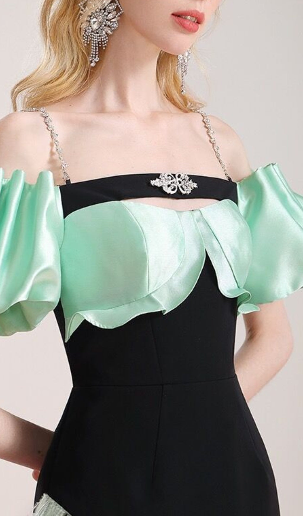 Cielo Black Off-Shoulder Feather Mini Dress