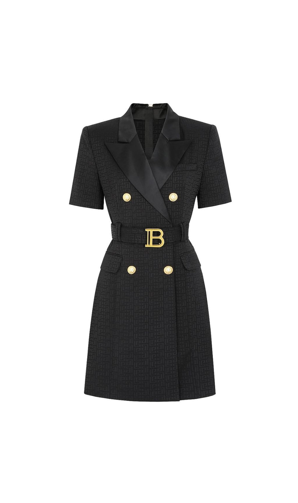 Kimba Black Short Sleeve Mini Dress With Belt