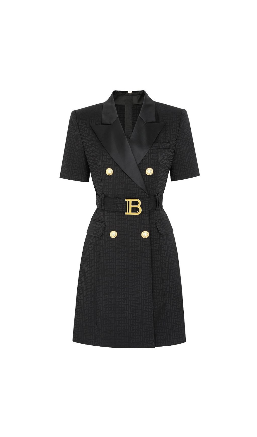 Kimba Black Short Sleeve Mini Dress With Belt