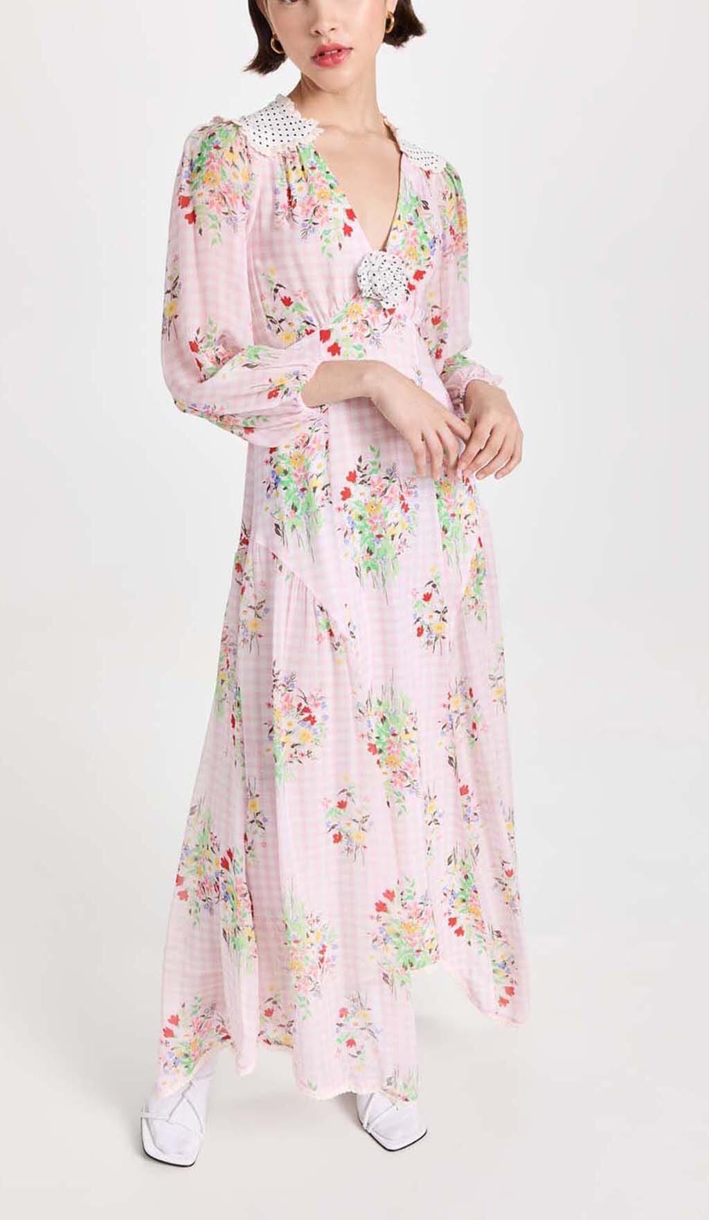 Floral Print Maxi Dress In Pink
