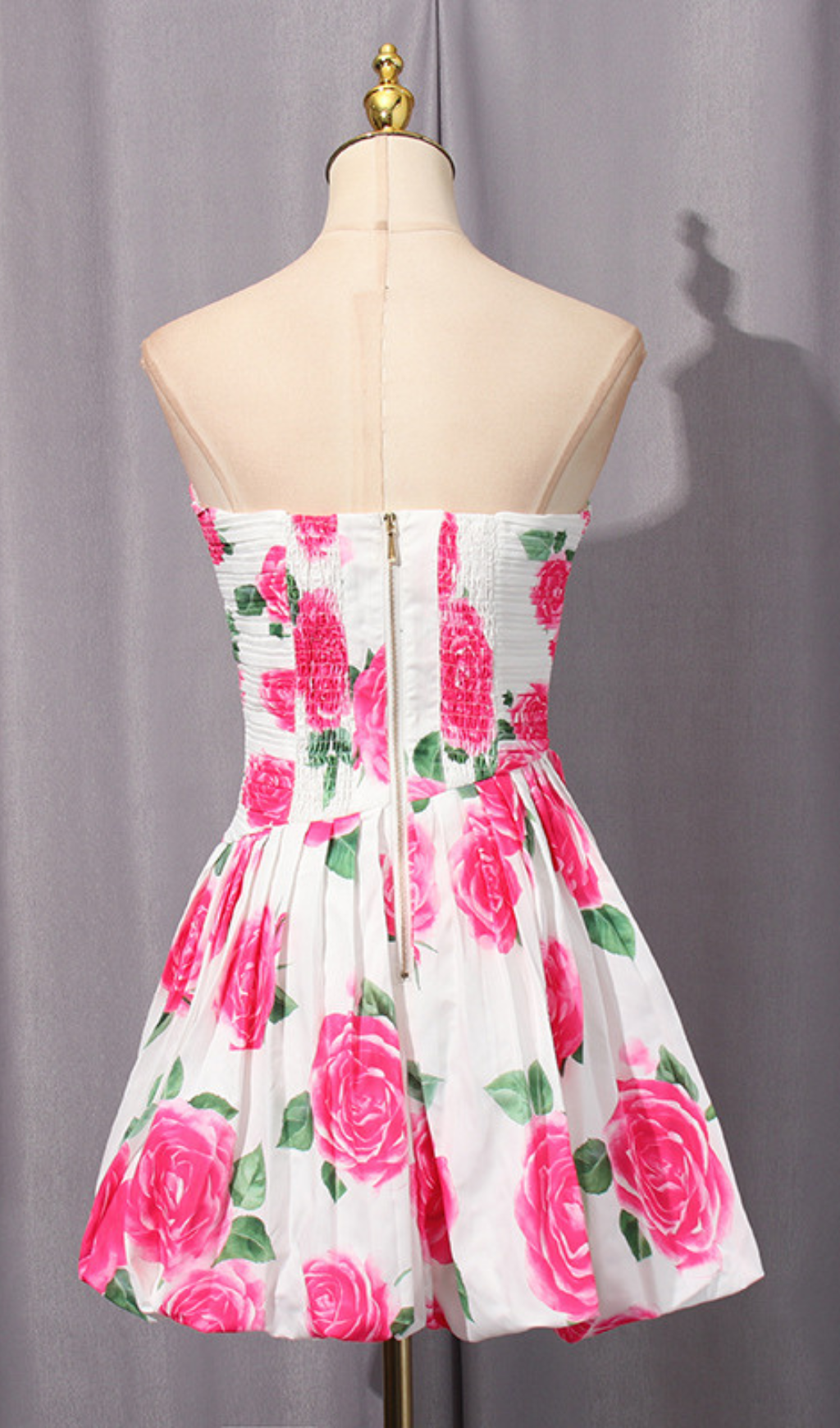 Heloise Strapless Flower Mini Dress