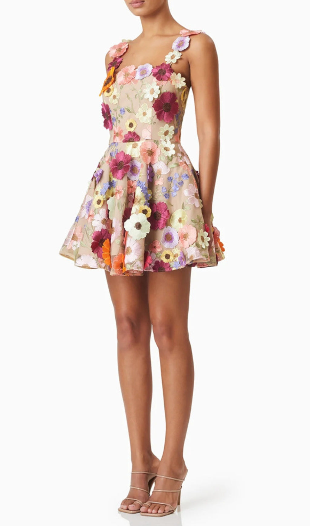 Deva Flower Embellished Mini Dress