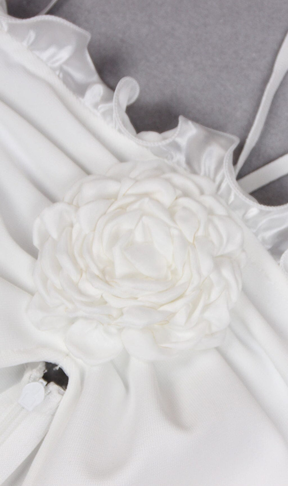 Floral Embellished Slit Midi Dress In White