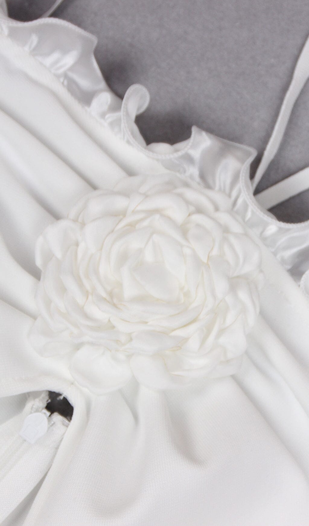 Floral Embellished Slit Midi Dress In White