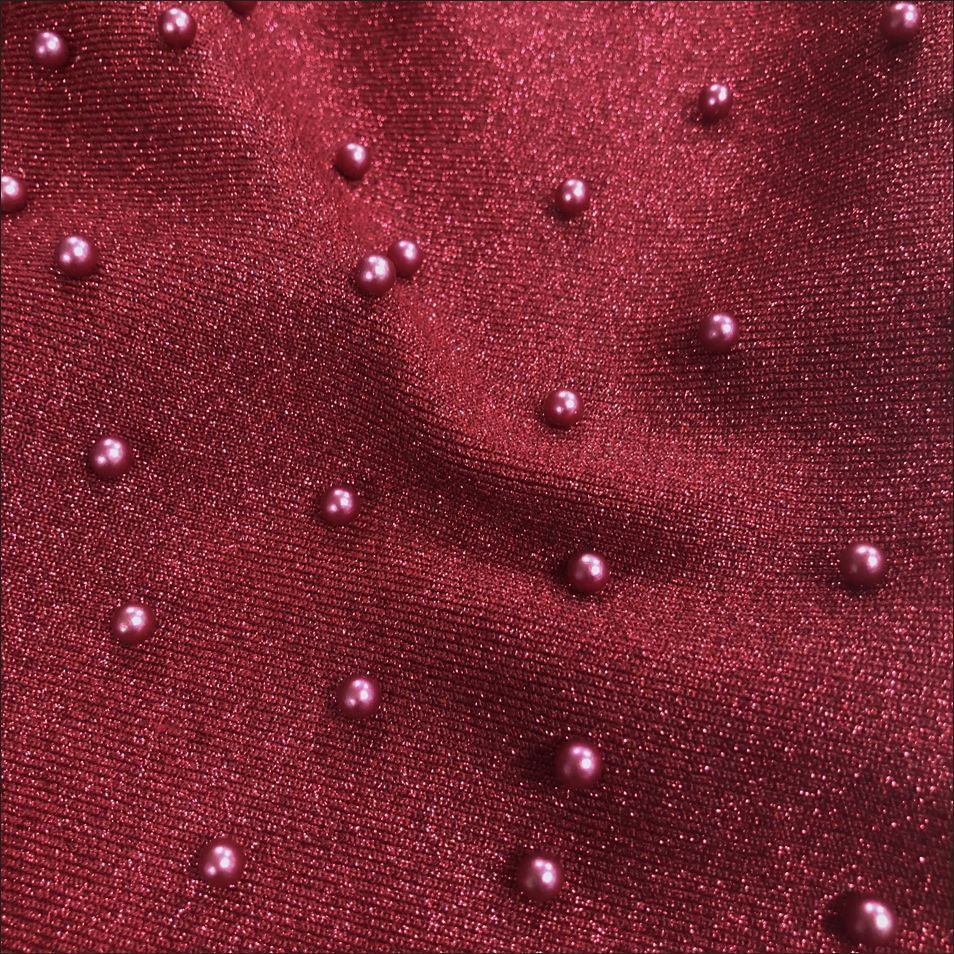 Jenaya Red Pearl Bandage Maxi Dress