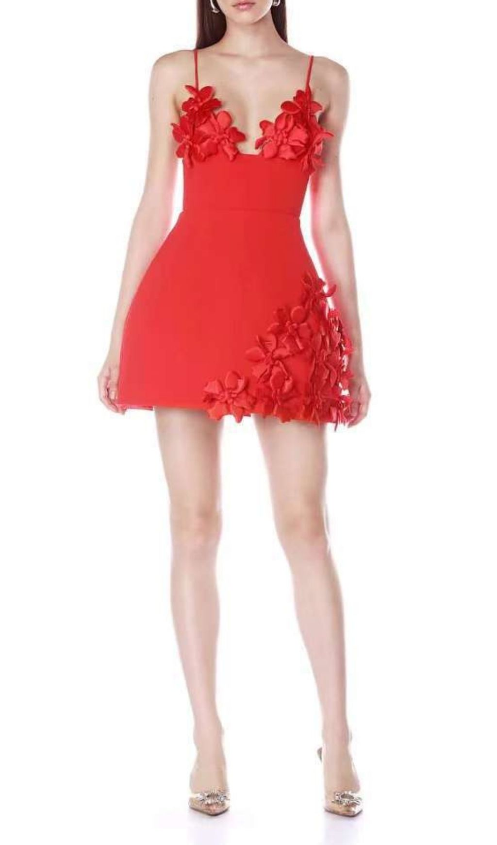 Keyla Red Floral Mini Bandage Dress | Strappy & Sculpting