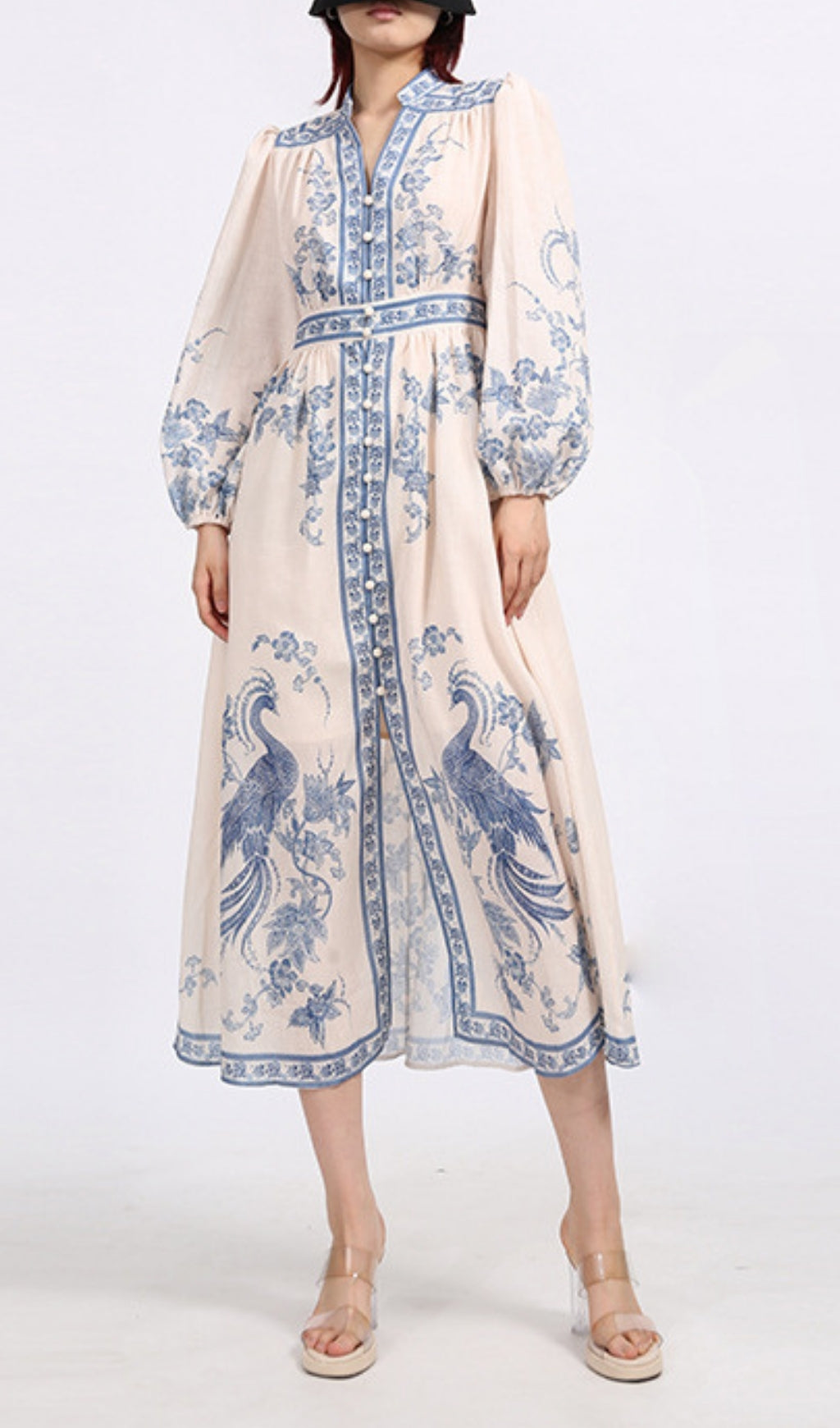 Emilee Printed Long Sleeve Midi Dress