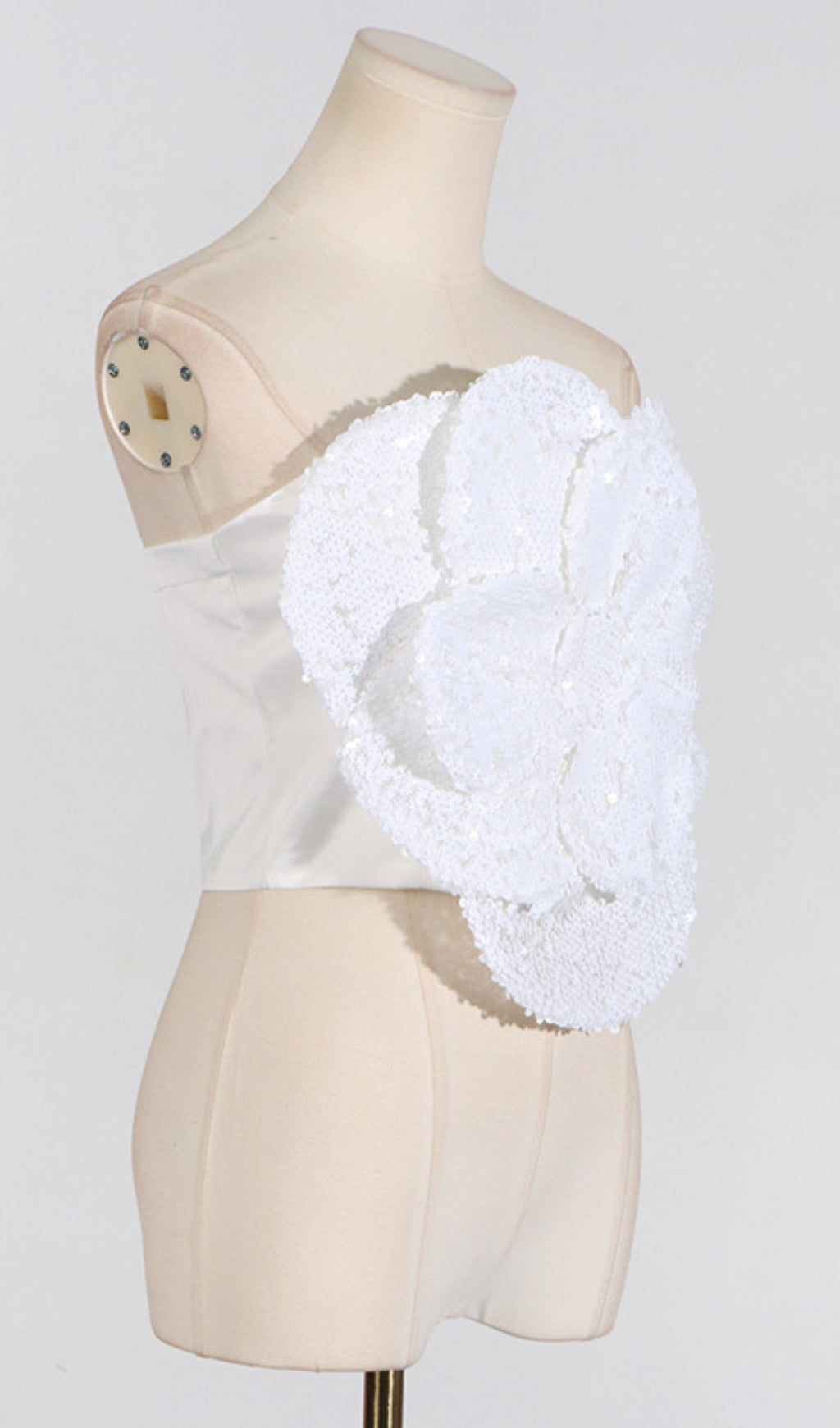 Aninda Sequin Flower Crop Top