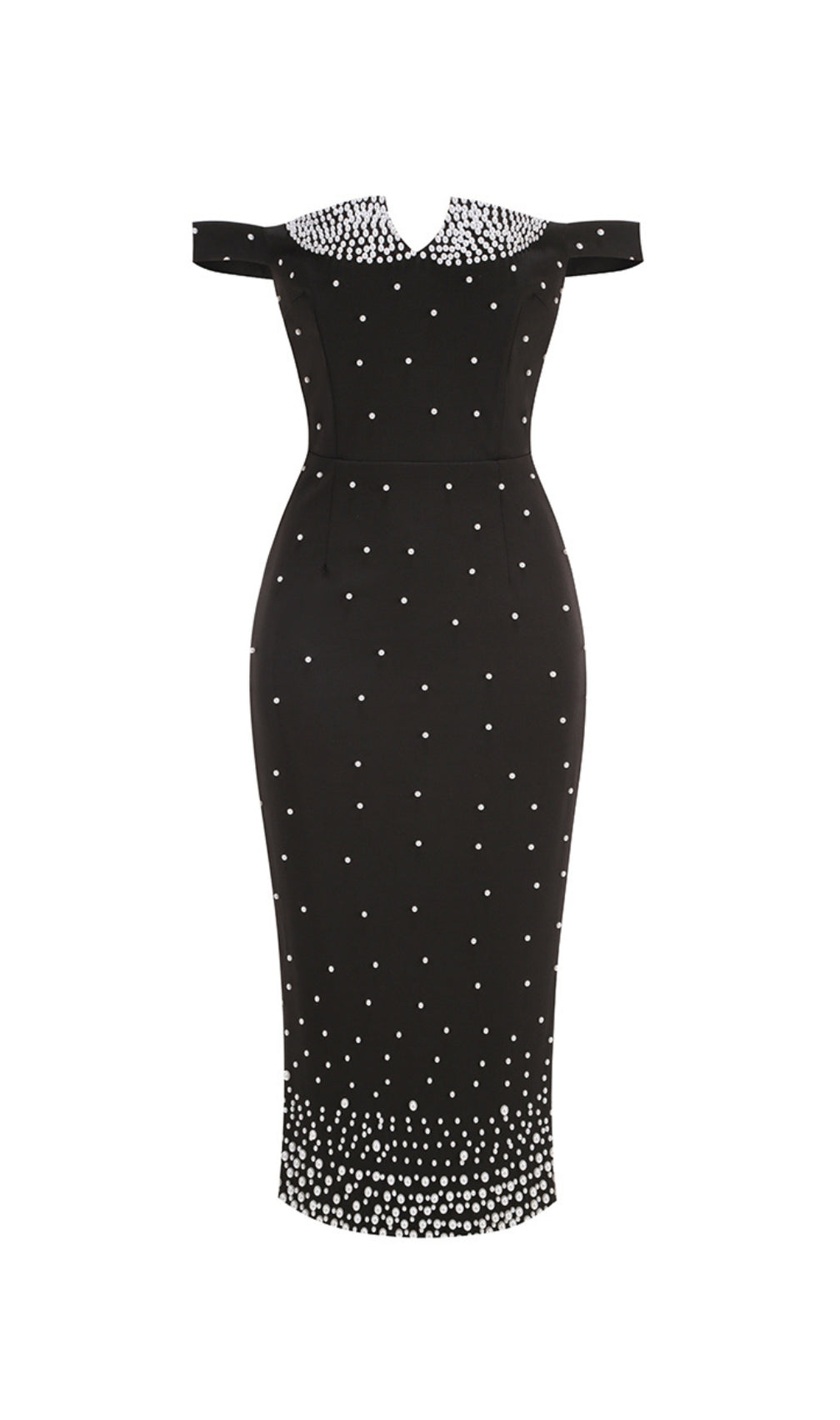 Carolyn Black Pearl Midi Dress