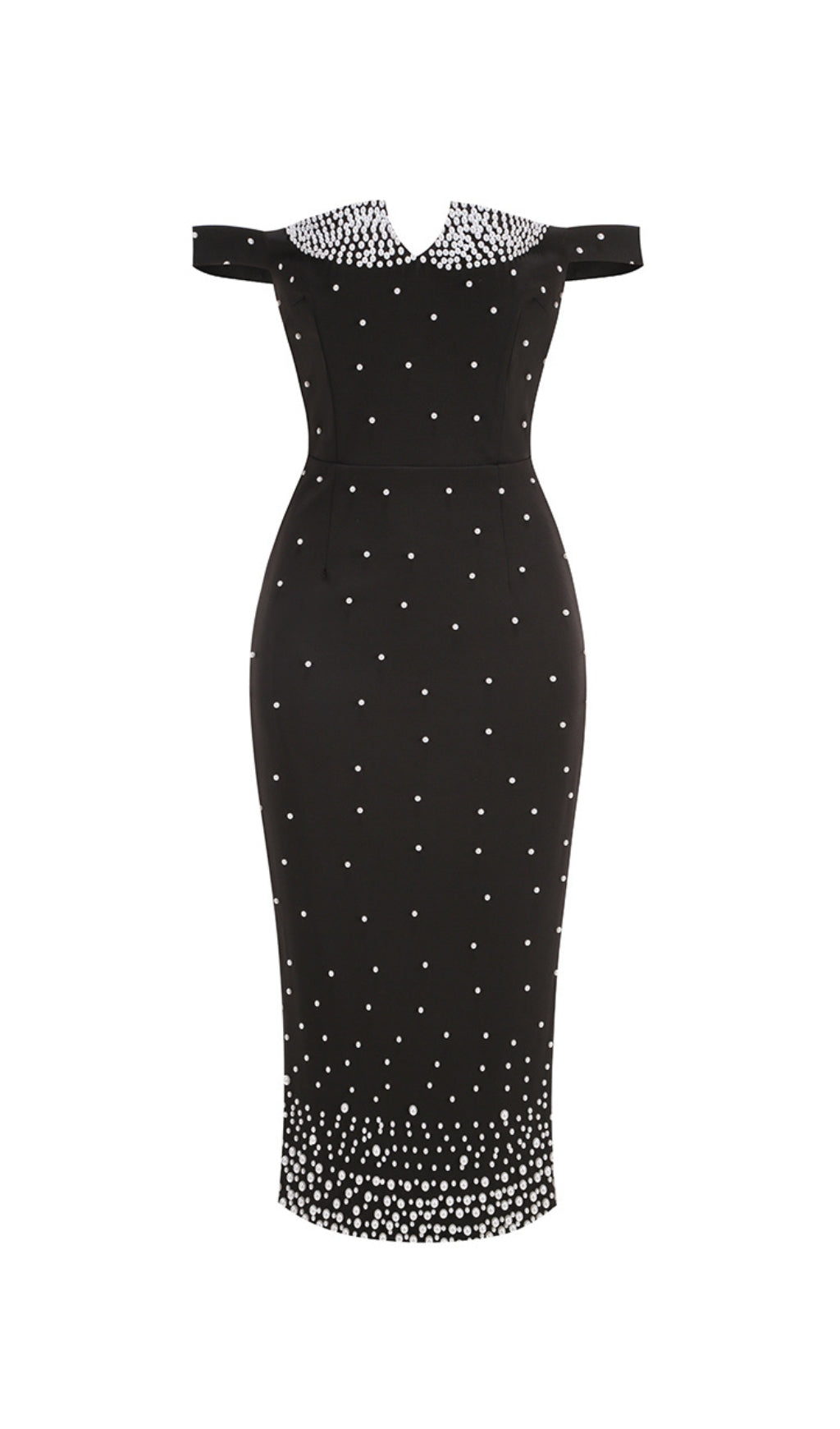 Carolyn Black Pearl Midi Dress