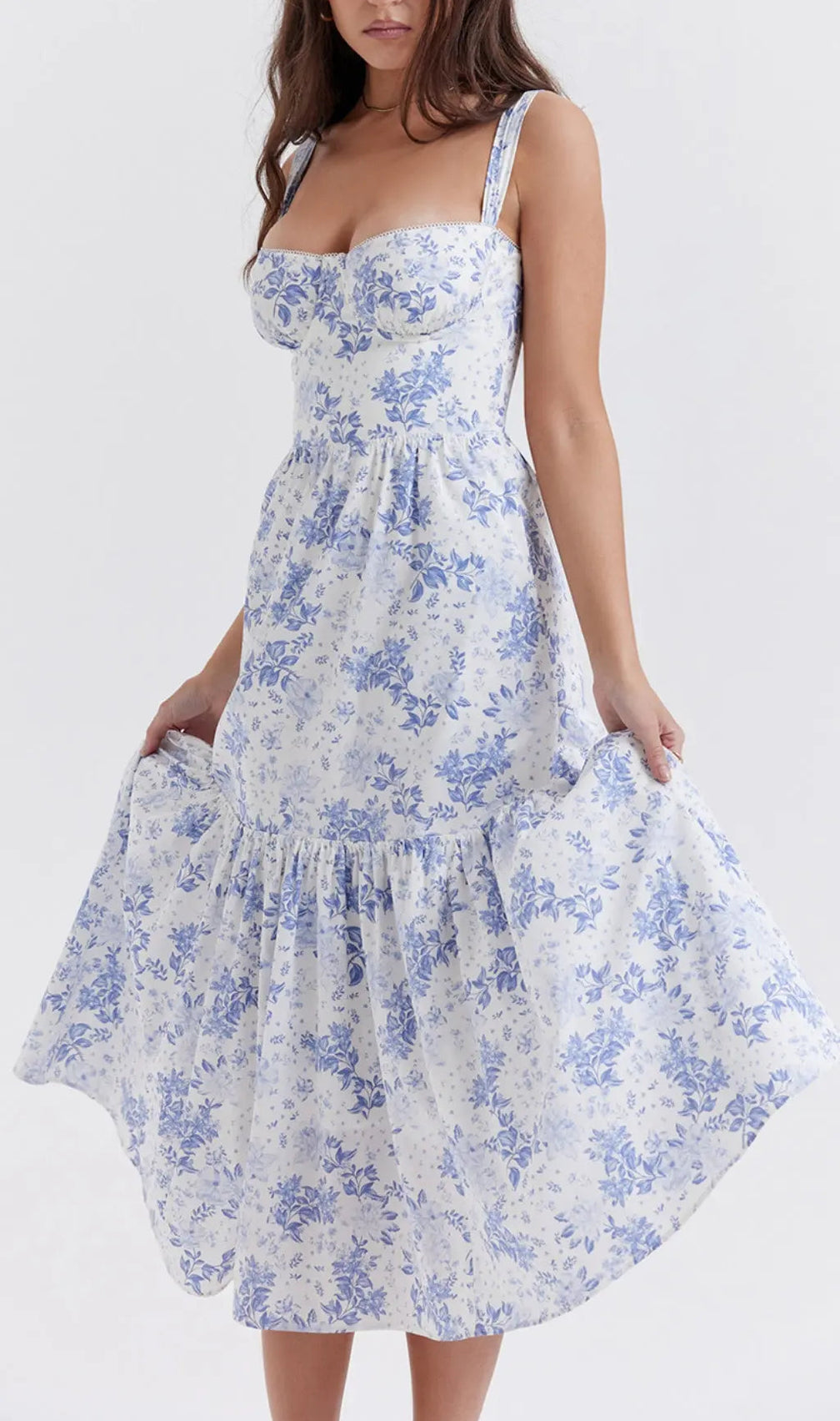 Blue Print Midi Sundress