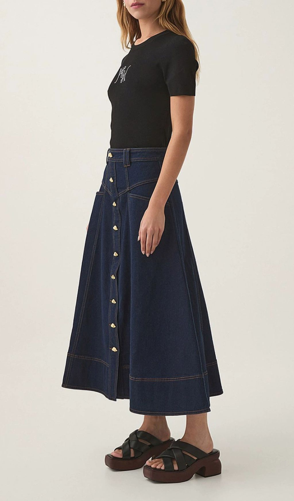 Glory Denim Midi Skirt