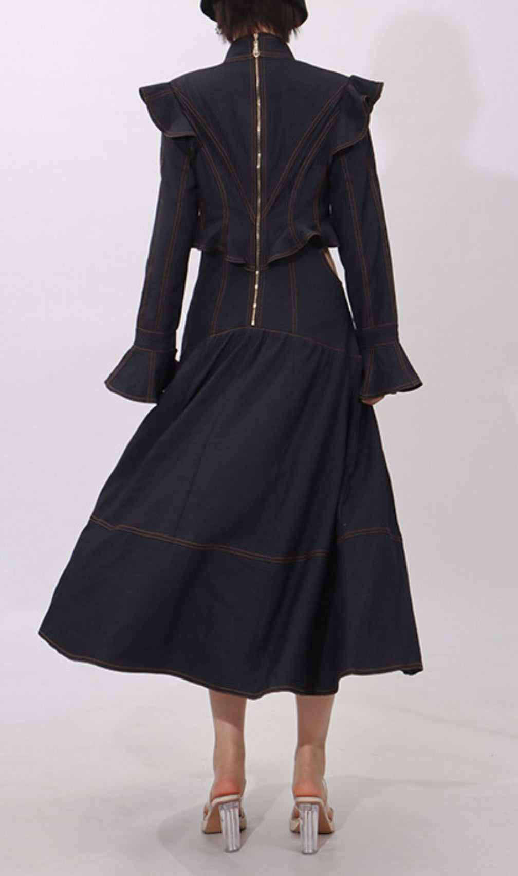 Hui Long Sleeve Cutout Midi Dress