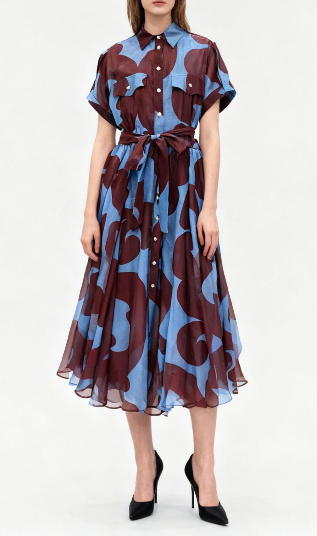 Jeroen Abstract Print Midi Shirt Dress - Effortless Chic & Versatile Style