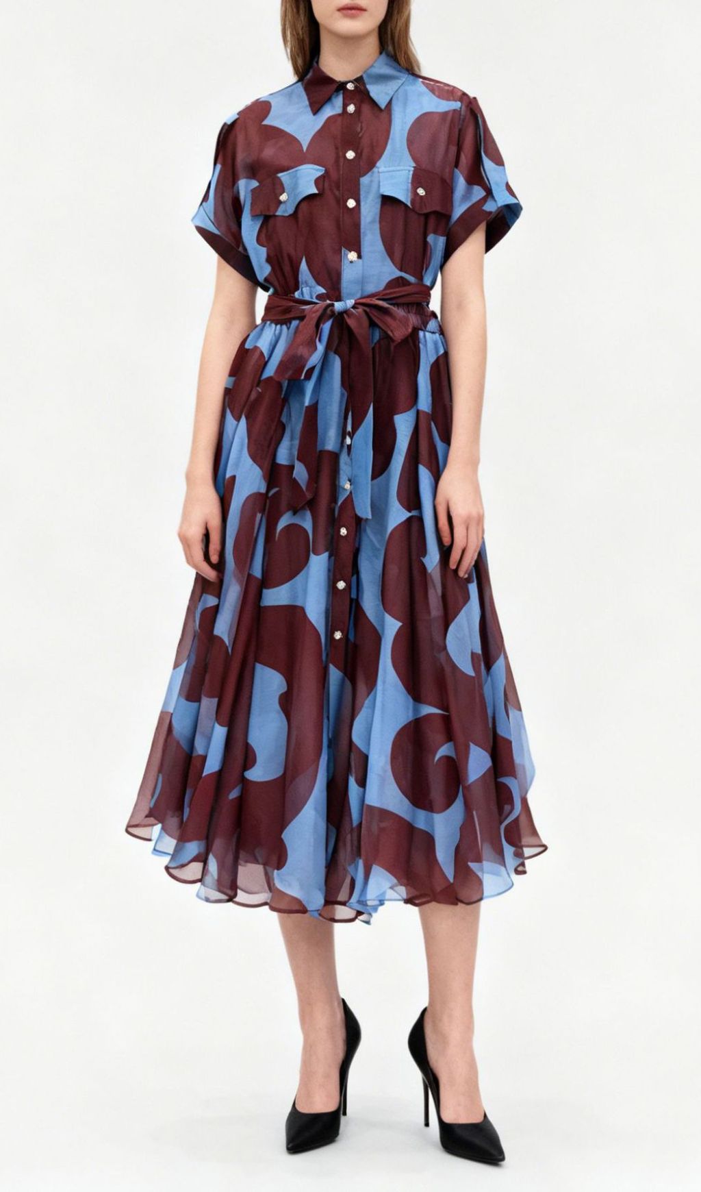 Jeroen Abstract Print Midi Shirt Dress - Effortless Chic & Versatile Style