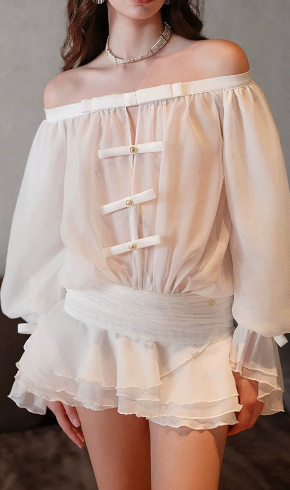 Darragh Off-Shoulder One Piece Skirt Pants