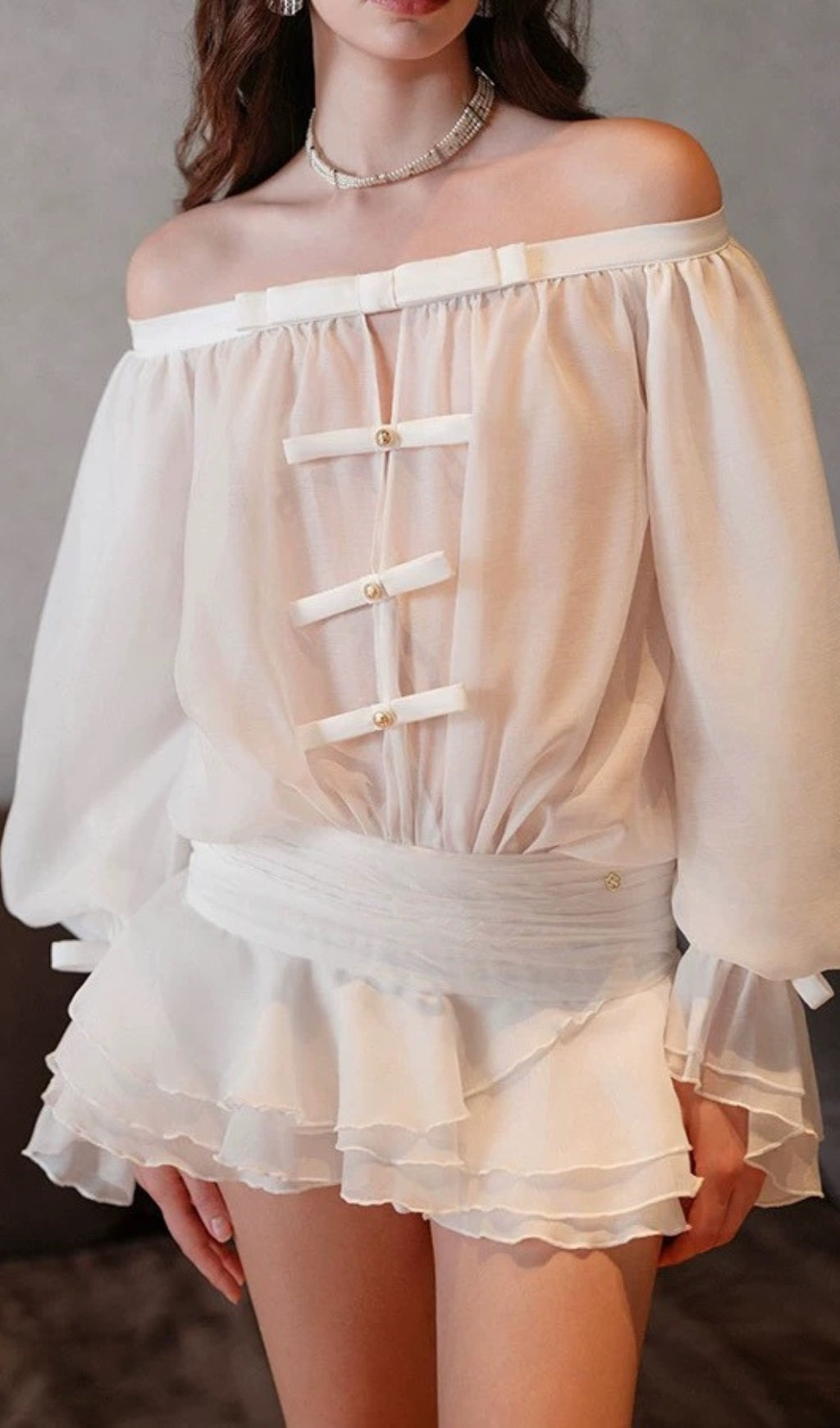 Darragh Off-Shoulder One Piece Skirt Pants