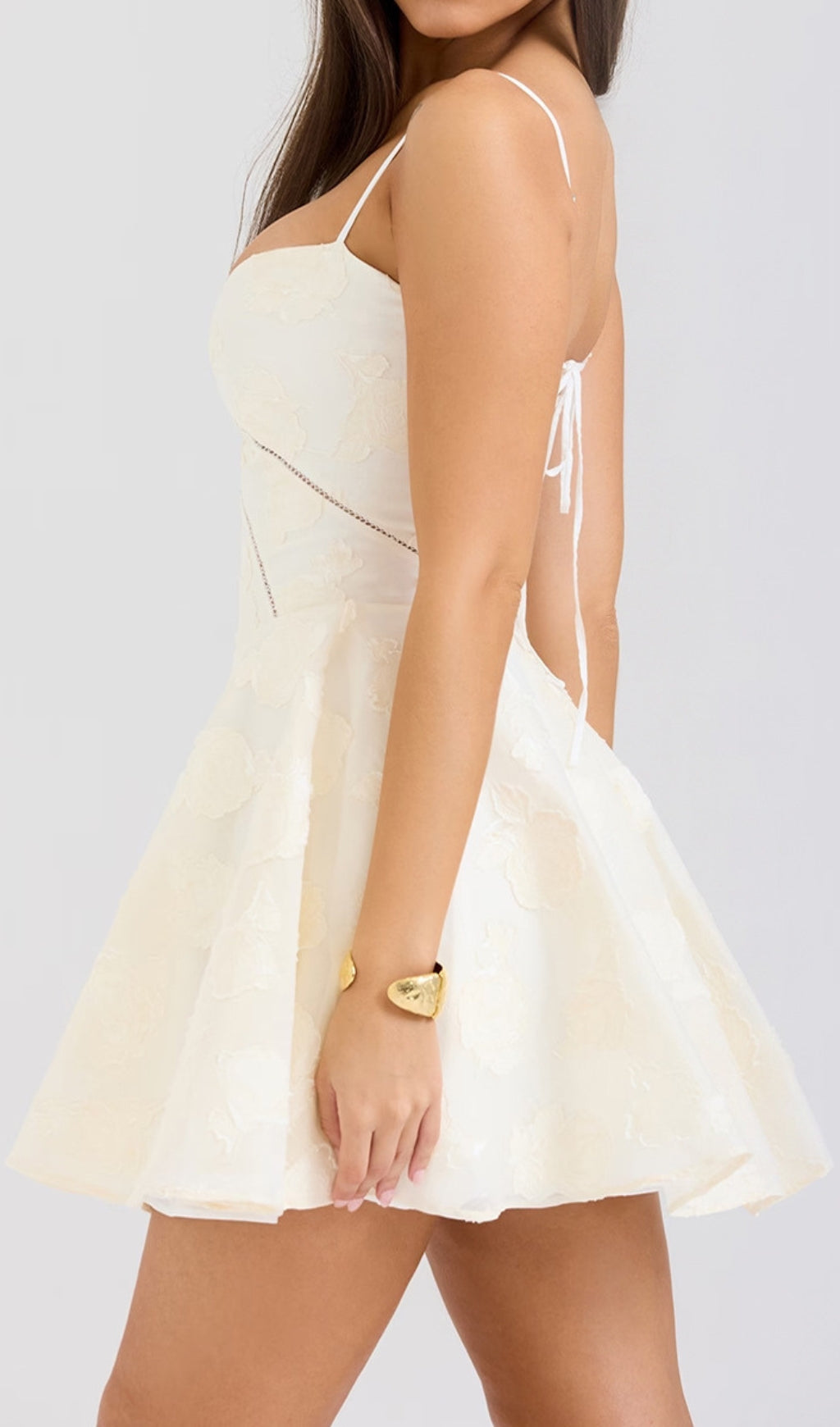 Didina White Lace-Up Mini Dress