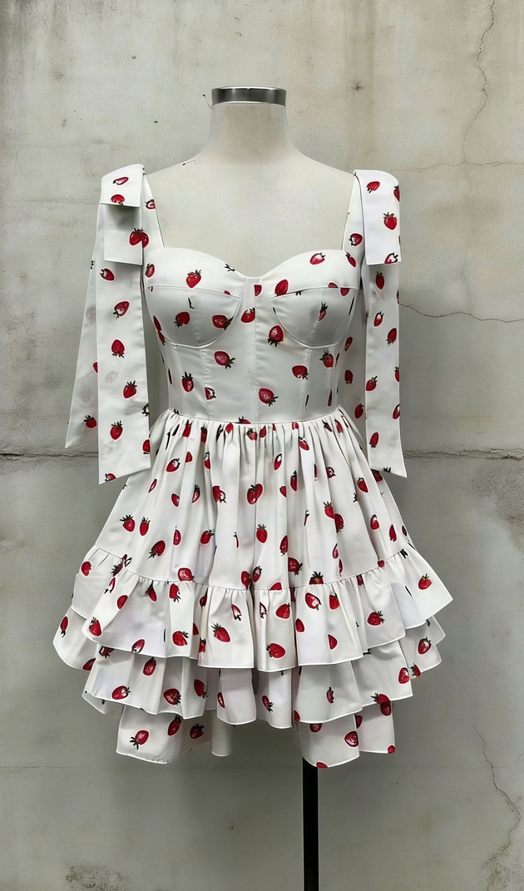 Kassia Sweetheart Strawberry Ruffle Mini Dress | Adorable Summer Style