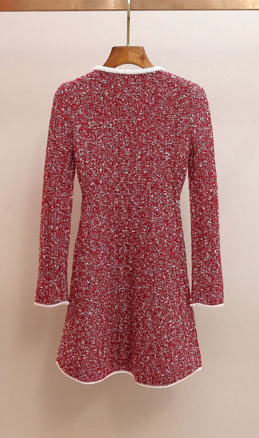 Jones Scarlet Tweed Mini Dress: Chic & Sparkling Statement Piece