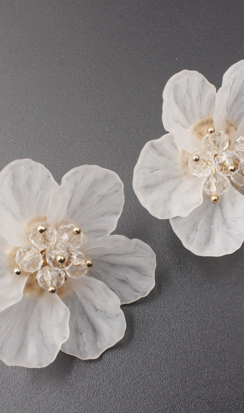 Chic Dark Bloom Statement Flower Earrings for Women